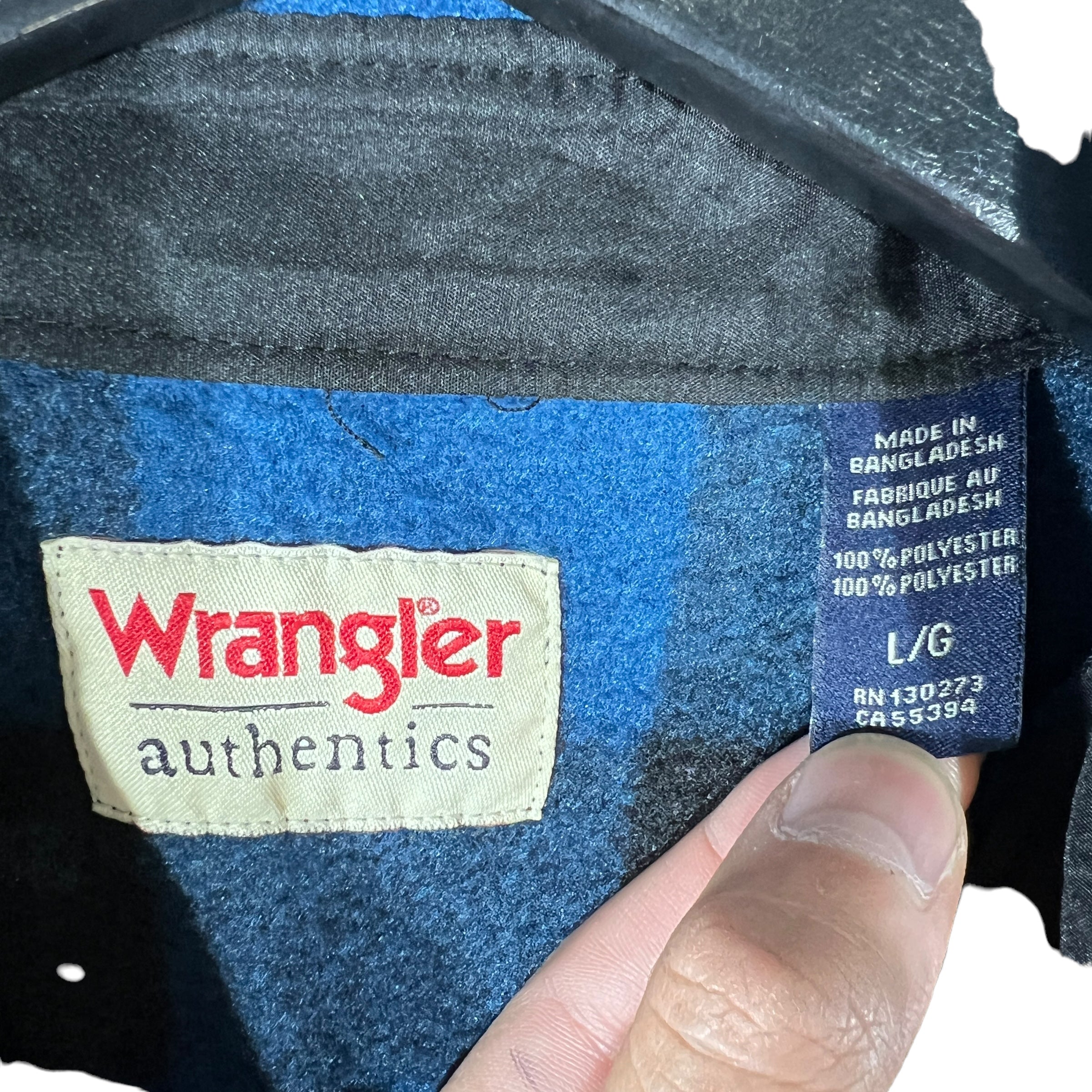 Collection of Wrangler Authentic Polyester Plaid Button Down in a gallery layout