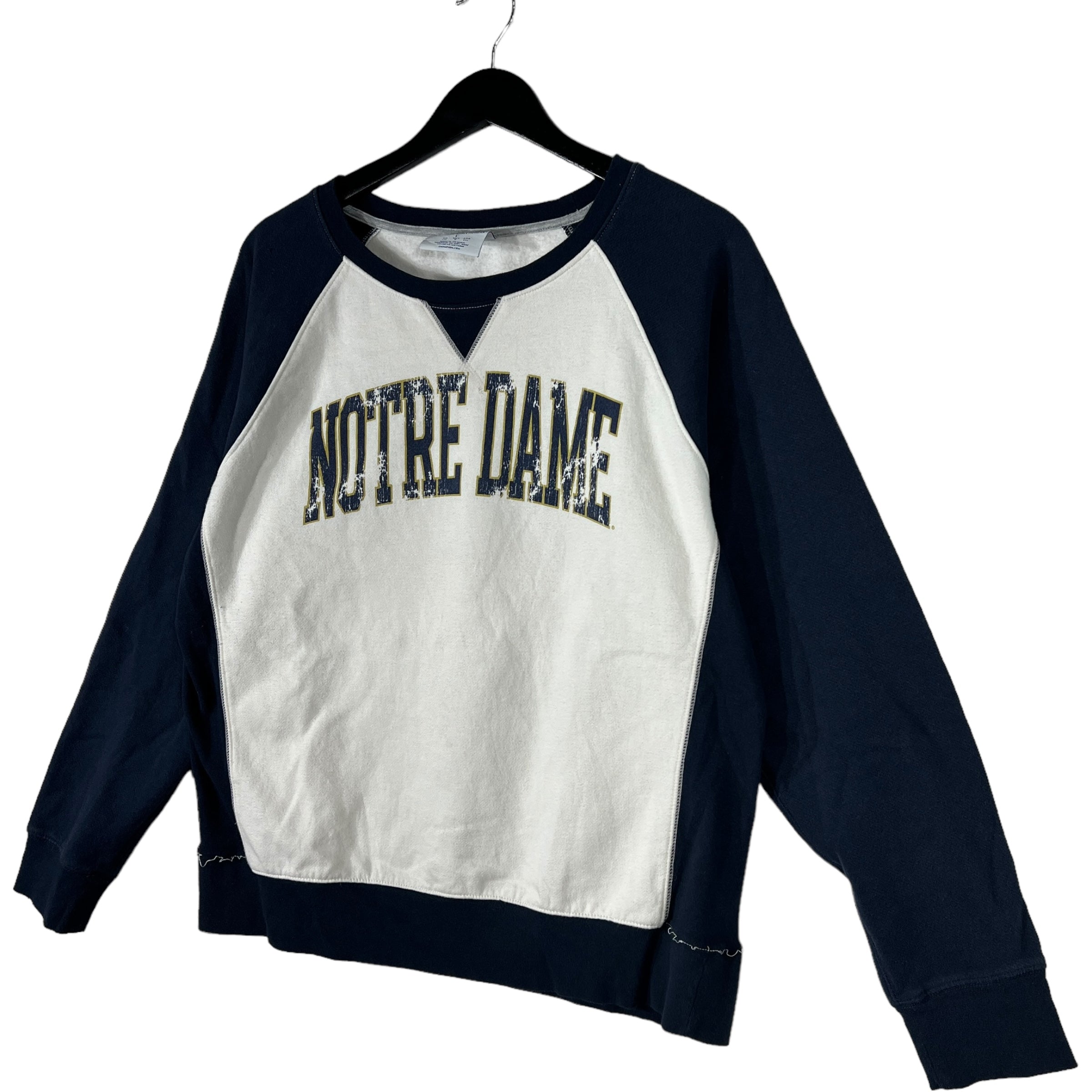 Collection of Champion Norte Dame University Crewneck in a gallery layout