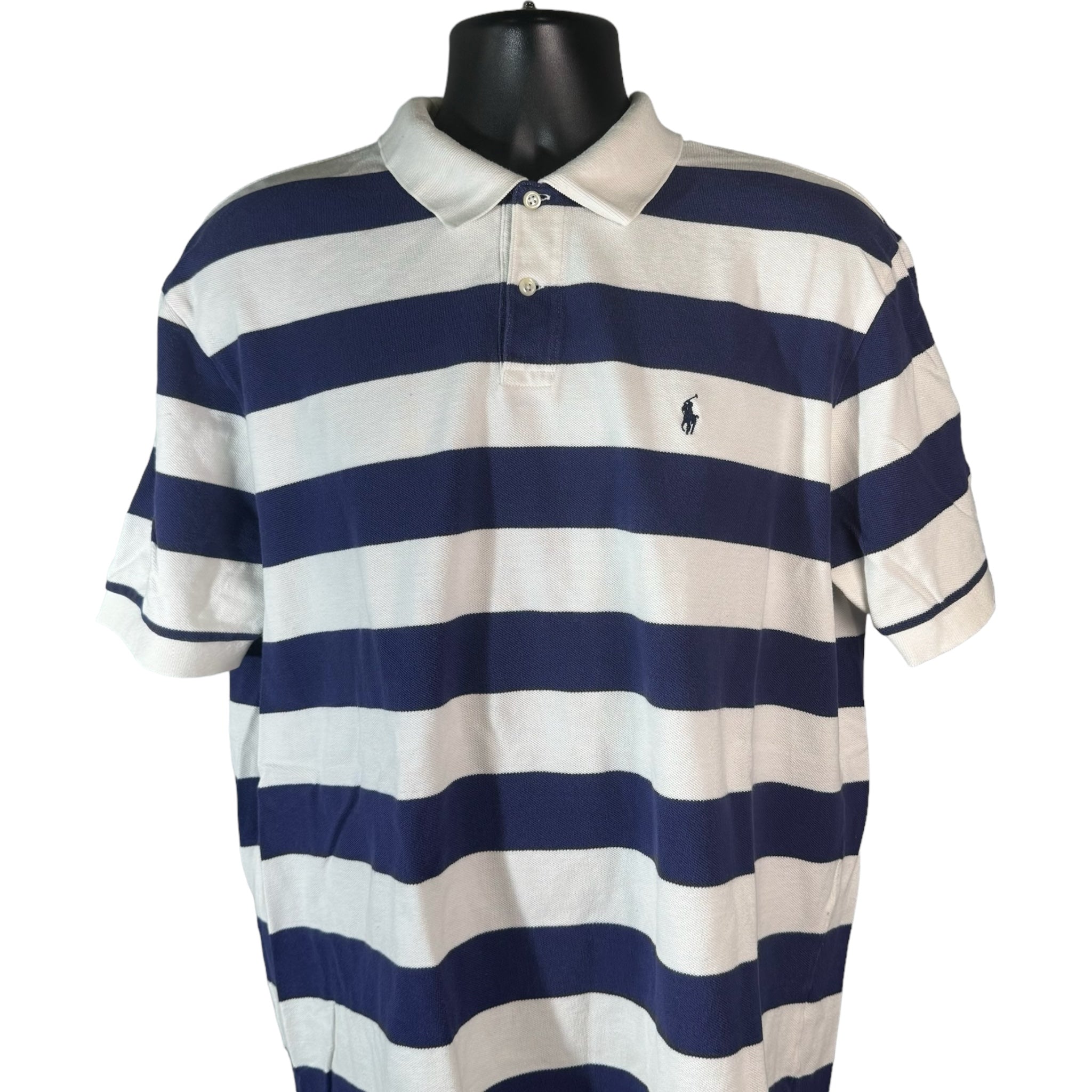 Collection of Polo Ralph Lauren Logo Stripe Short Sleeve Polo in a gallery layout