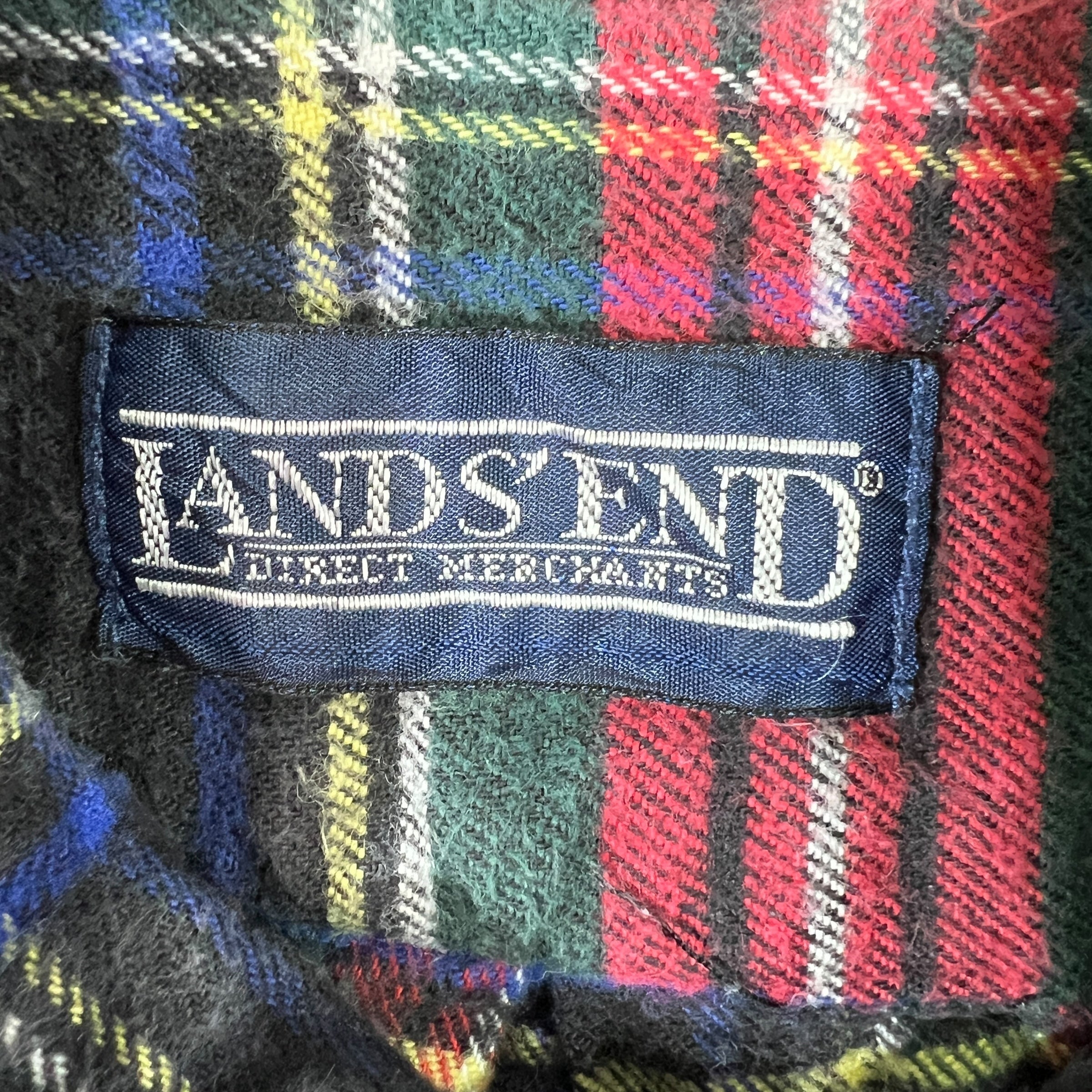 Collection of Lands End Long Sleeve Plaid Flannel in a gallery layout