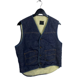 Collection of Roebucks Sherpa Lined Denim Vest in a gallery layout