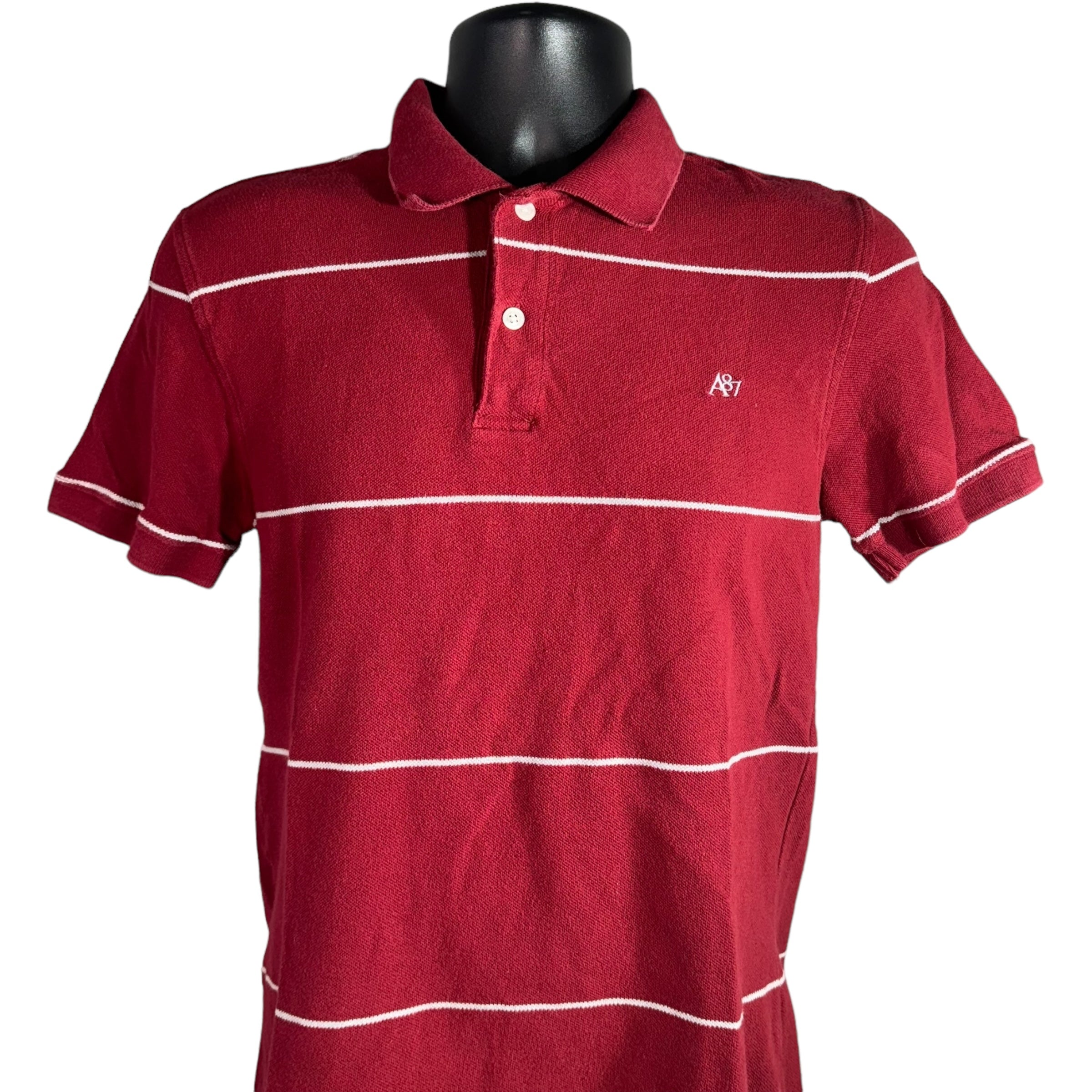 Collection of Aeropostale Stripe Short Sleeve Polo in a gallery layout