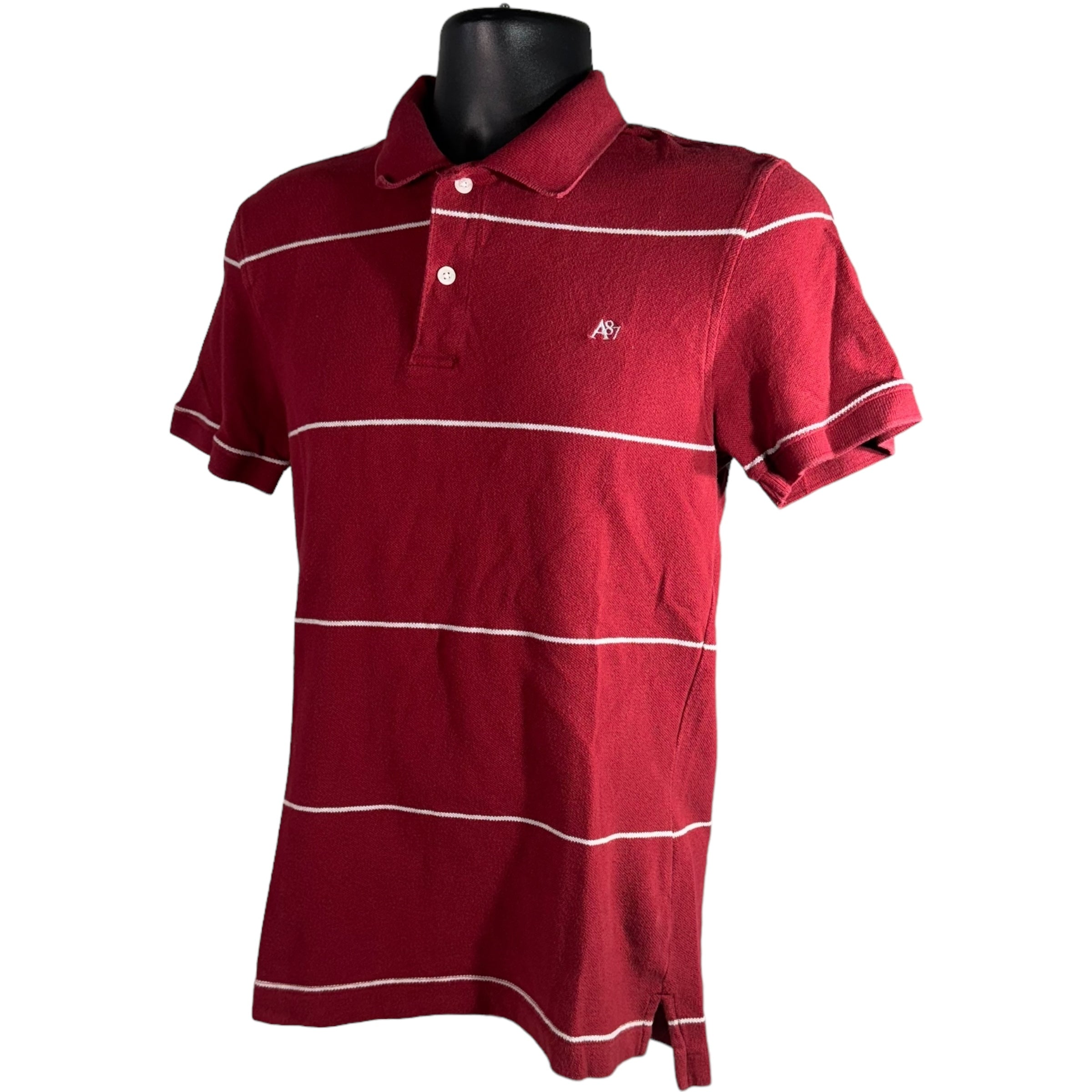 Collection of Aeropostale Stripe Short Sleeve Polo in a gallery layout