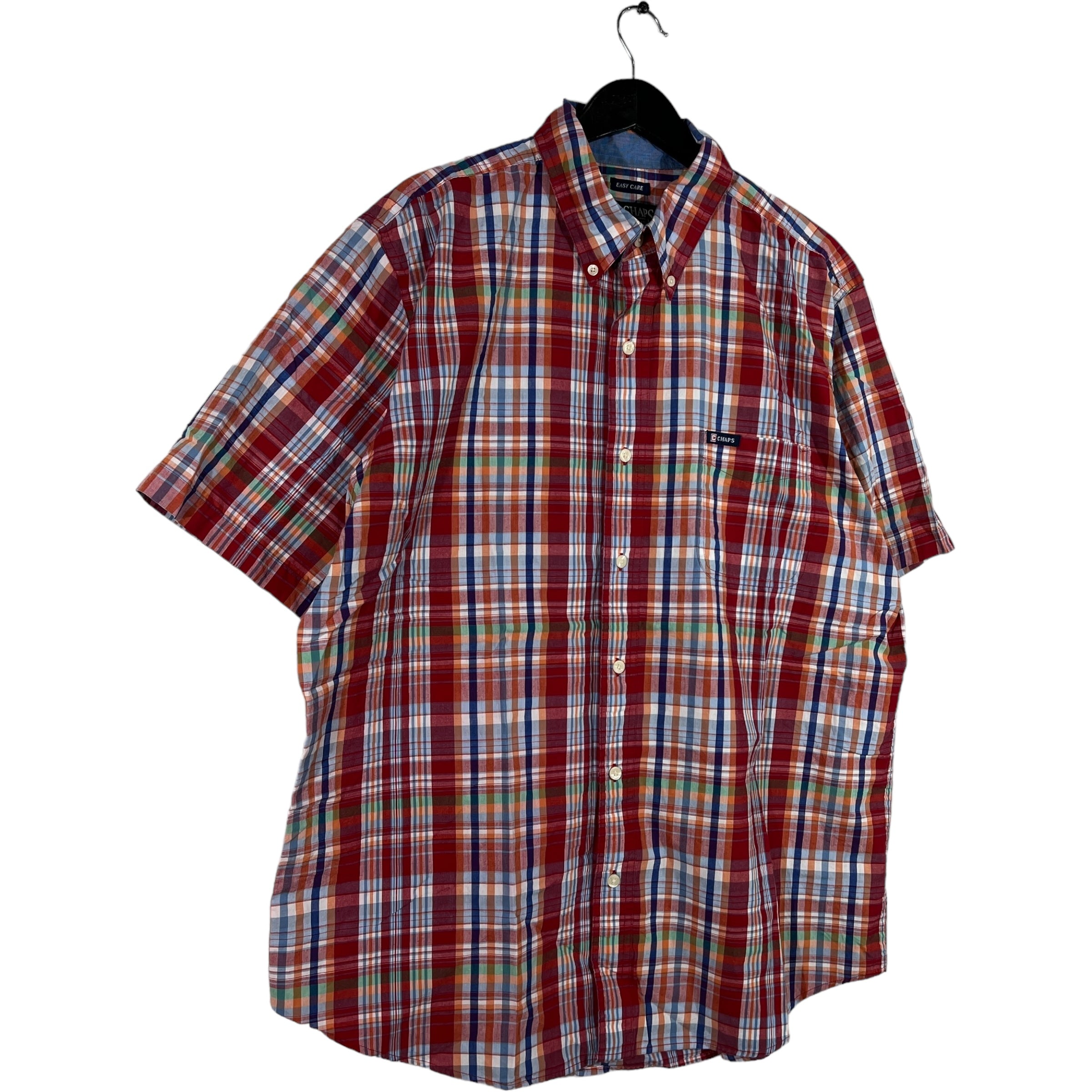 Collection of Chaps Short Sleeve Plaid Flannel in a gallery layout