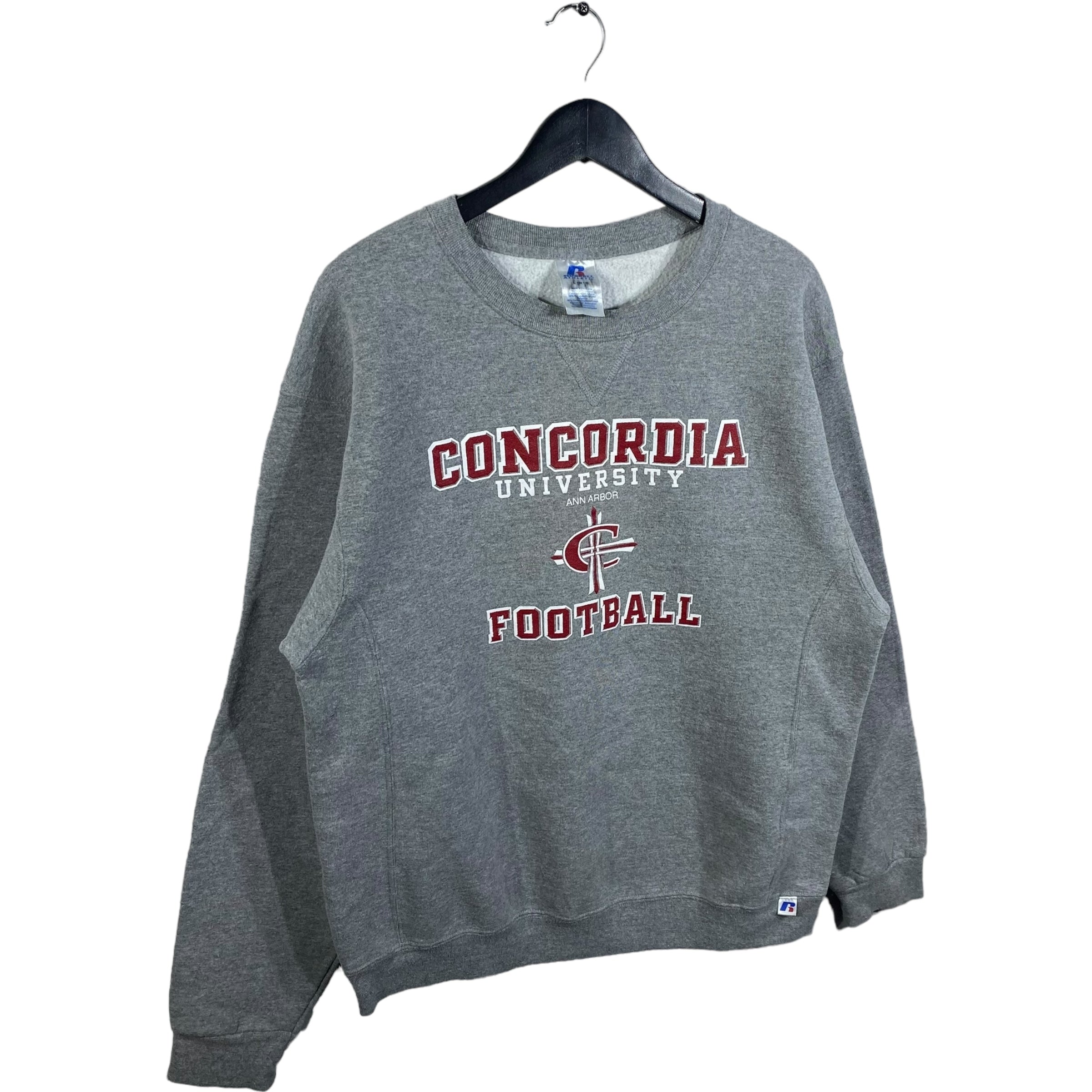 Collection of Russell Athletic Concordia University Football Crewneck in a gallery layout