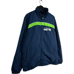 Collection of Vintage NFL Seattle Sea Hawks Zip Up Jacket in a gallery layout