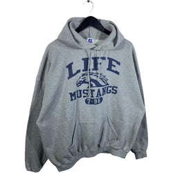 Collection of Vintage Life Mustangs Russell Athletic hoodie in a gallery layout