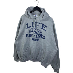 Collection of Vintage Life Mustangs Russell Athletic hoodie in a gallery layout