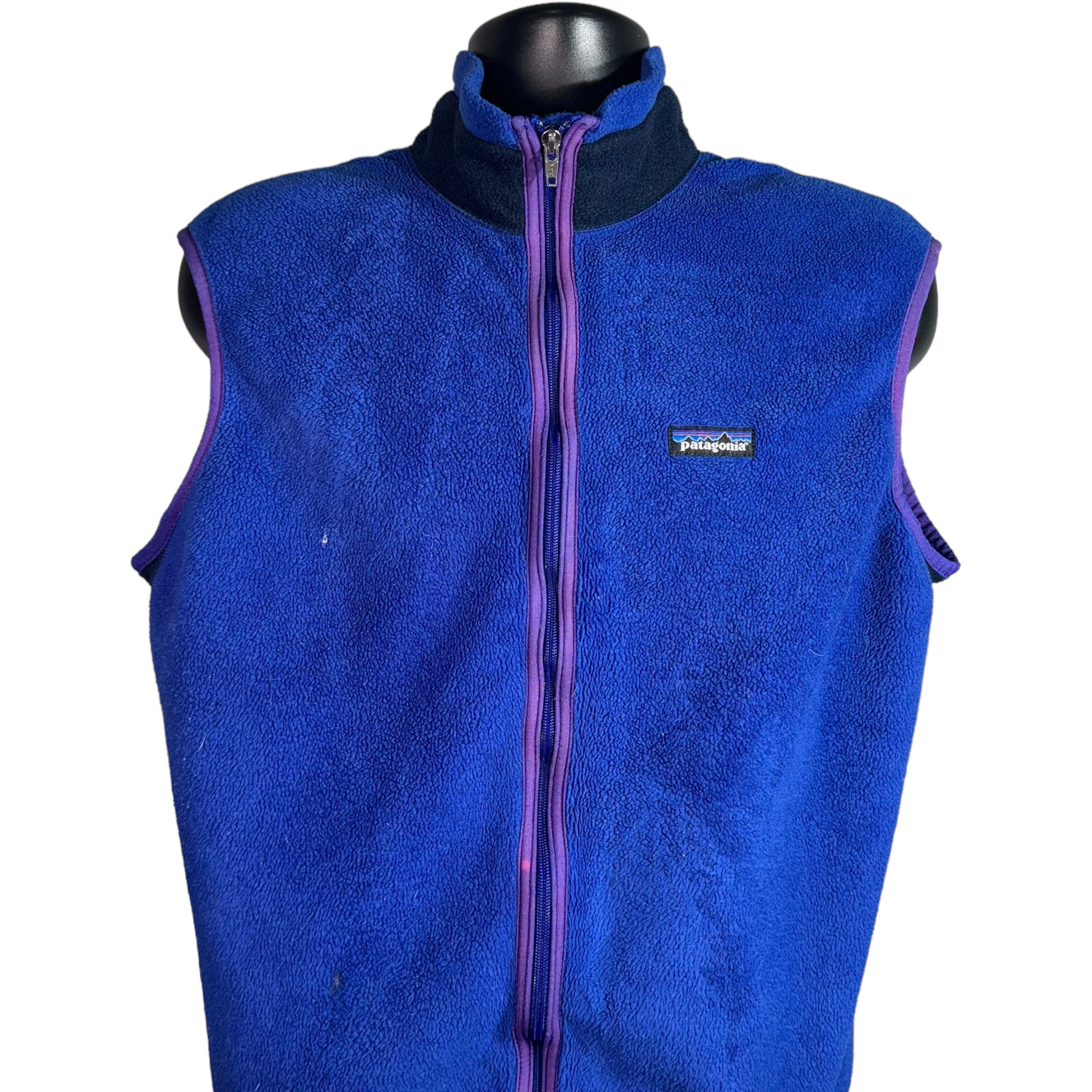 Collection of Vintage Patagonia Performance Enhancing Film Full Zip Fleece Vest 1992 in a gallery layout