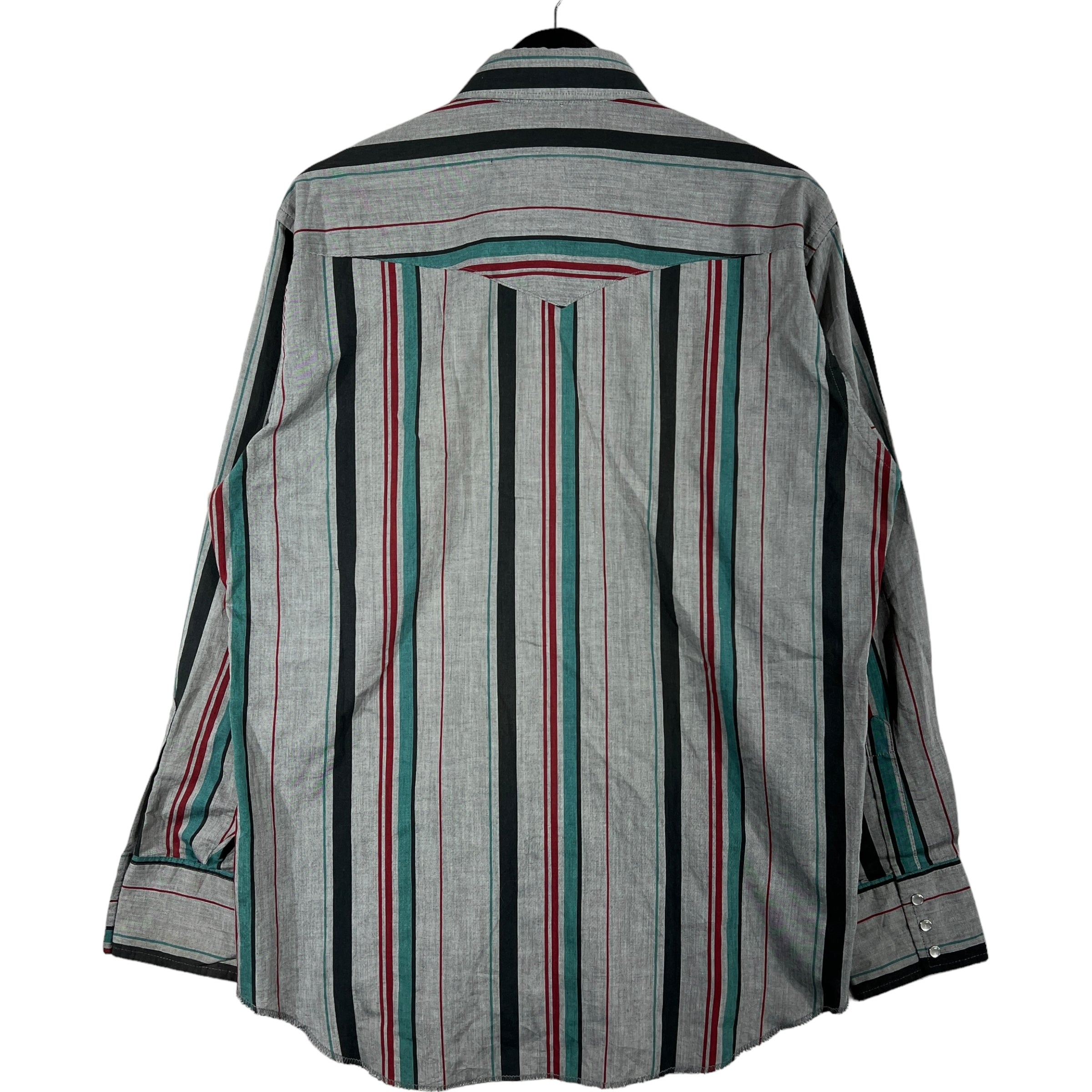 Collection of Wrangler Cowboy Cut Striped Pearl Snap Button Down in a gallery layout