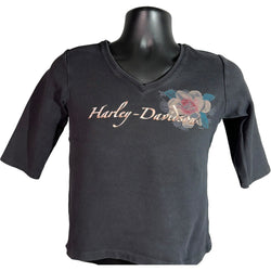 Collection of Women's Harley Davidson V-Neck Tee 2005 in a gallery layout