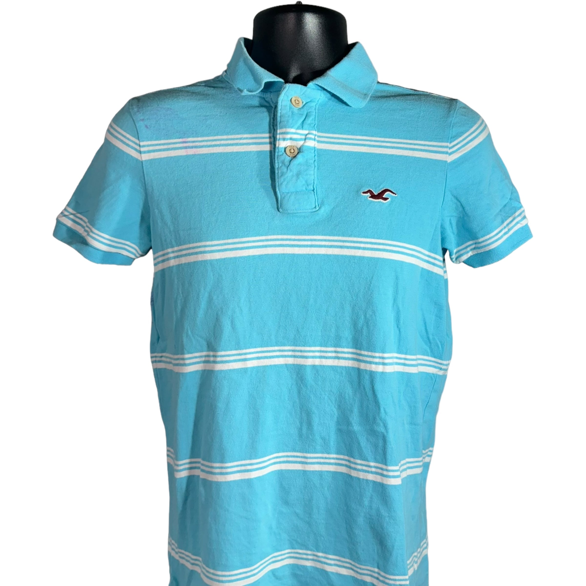 Collection of Hollister Stripe Short Sleeve Polo in a gallery layout