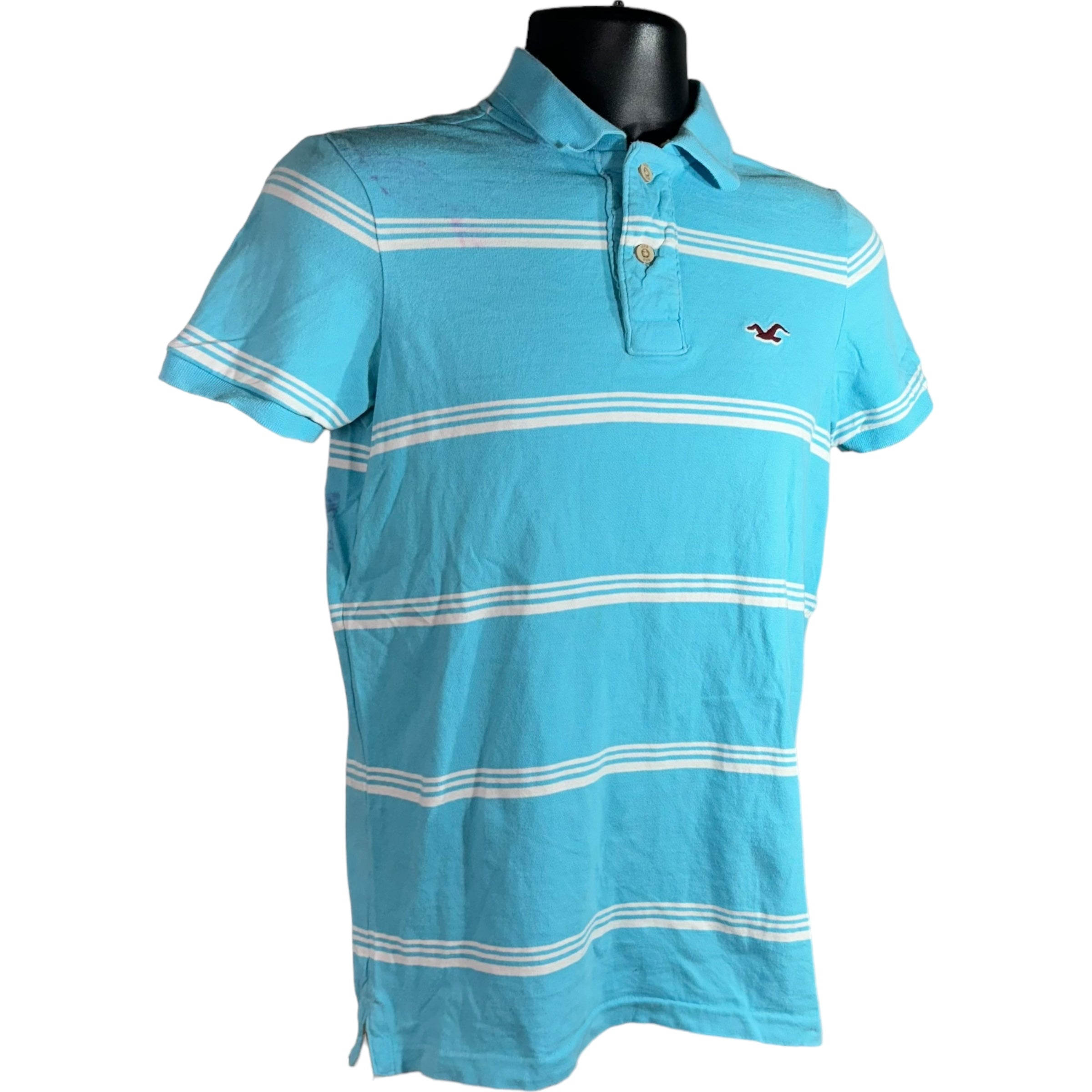 Collection of Hollister Stripe Short Sleeve Polo in a gallery layout