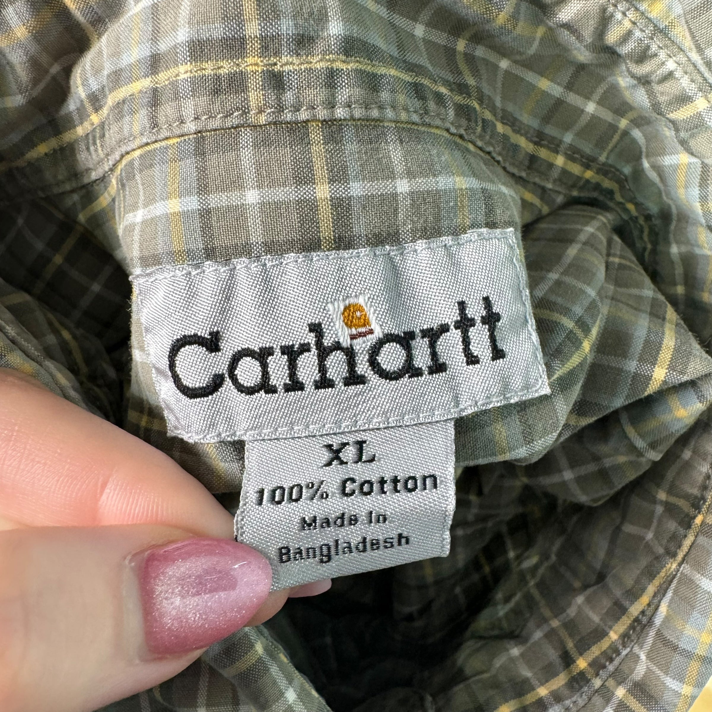 Collection of Carhartt Full Button Up. Collared Polo Shirt in a gallery layout