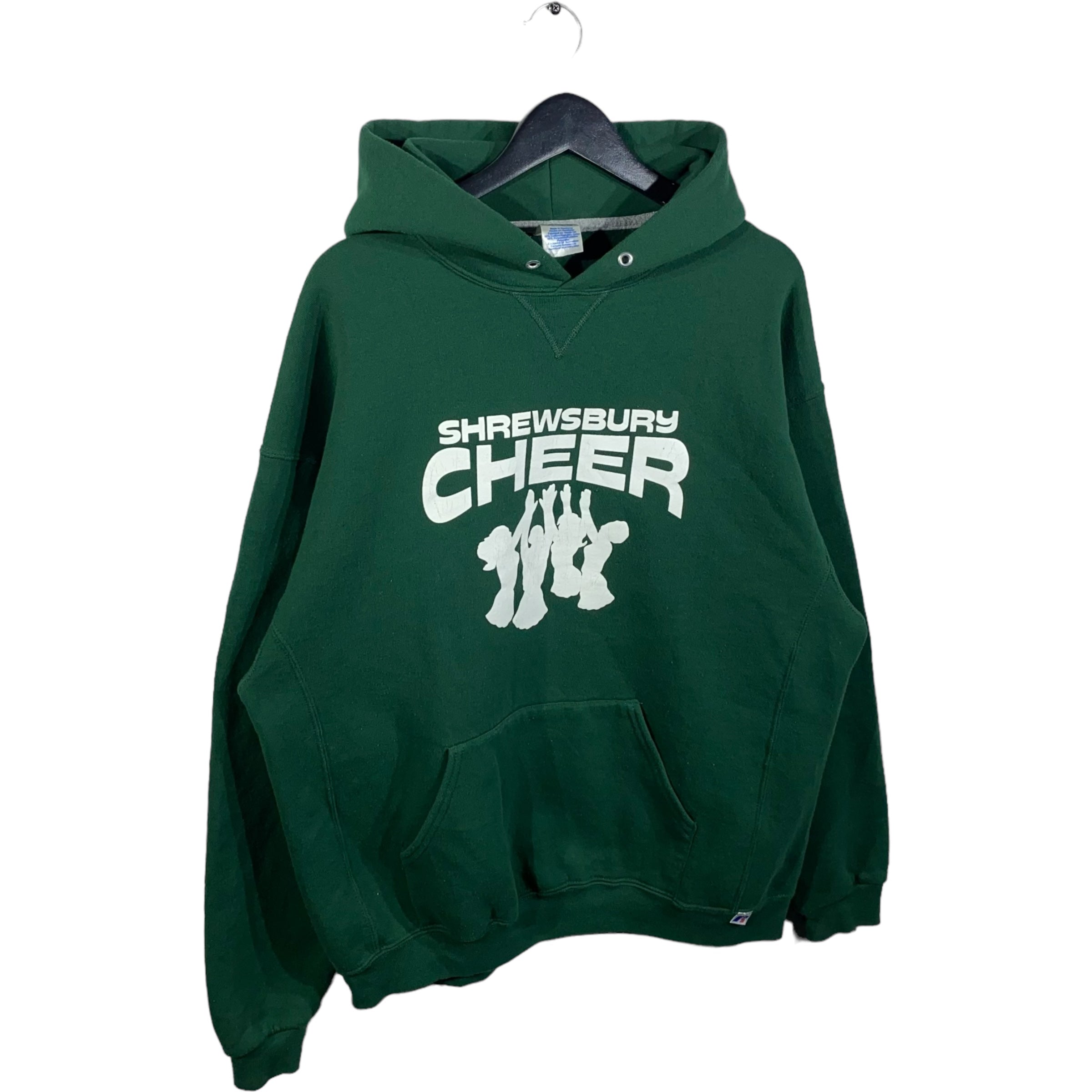 Collection of Vintage Shrewsbury Cheer Russell Athletic Hoodie in a gallery layout