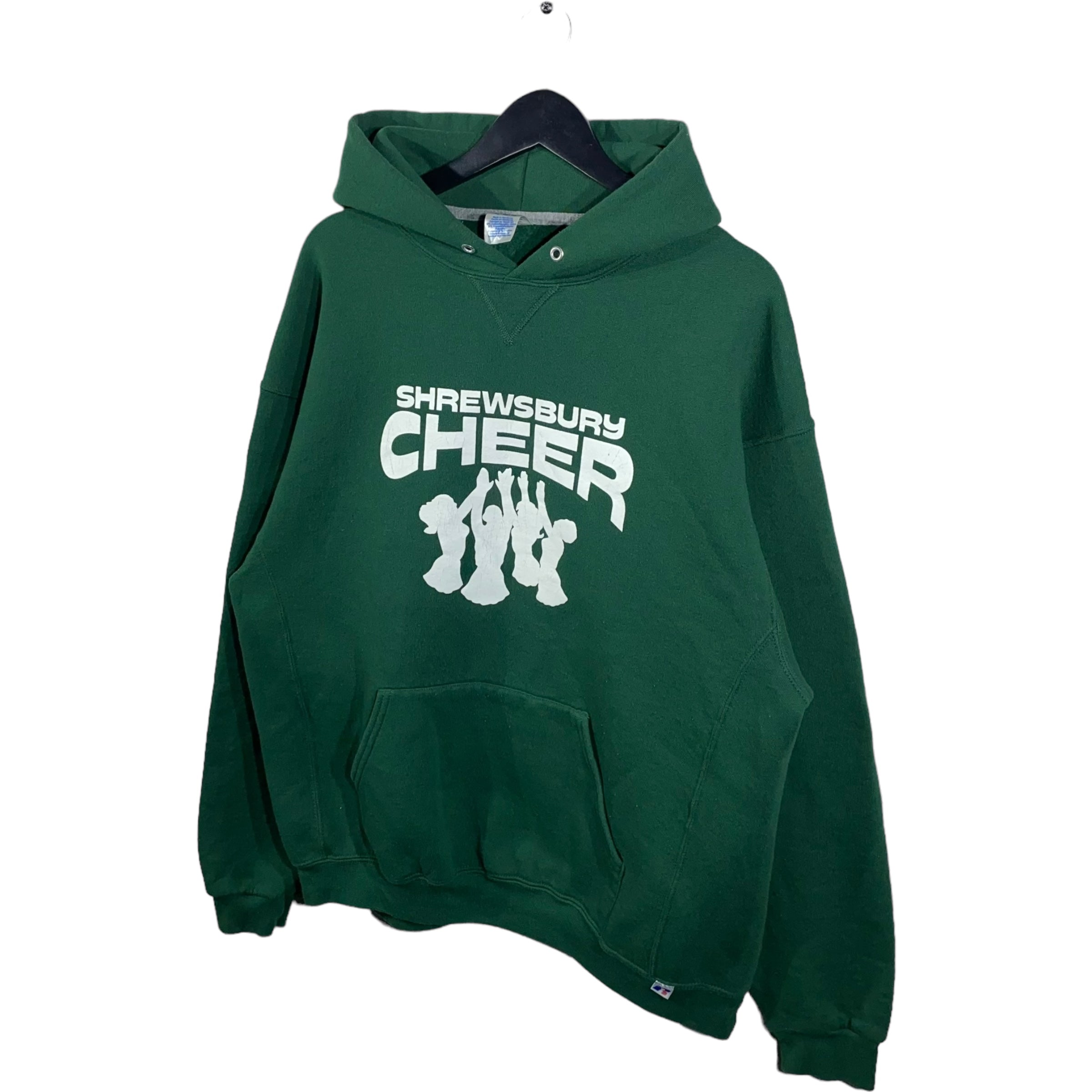 Collection of Vintage Shrewsbury Cheer Russell Athletic Hoodie in a gallery layout