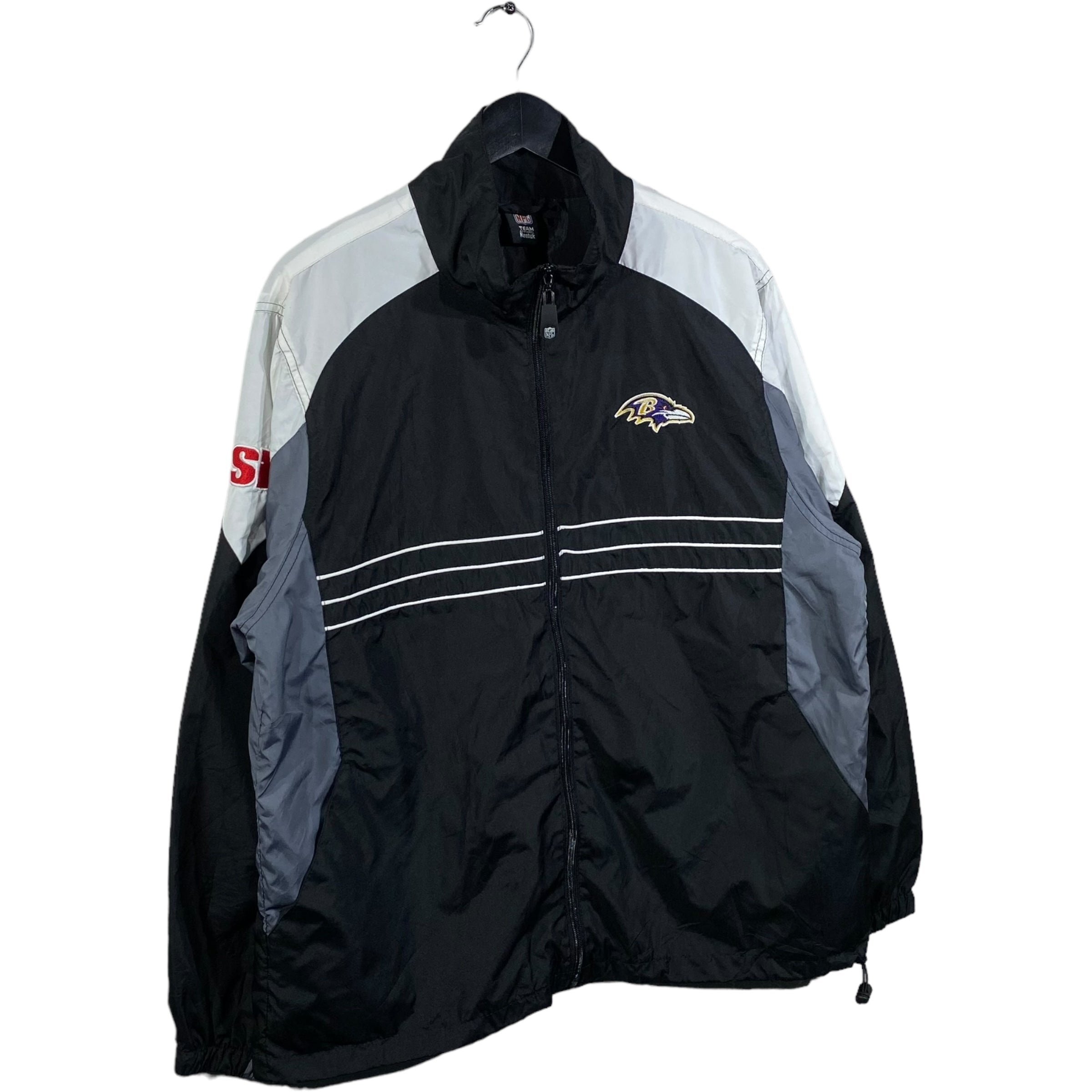 Collection of Reebok NFL Sports Illustrated Baltimore Ravens Full Zip Track Jacket in a gallery layout