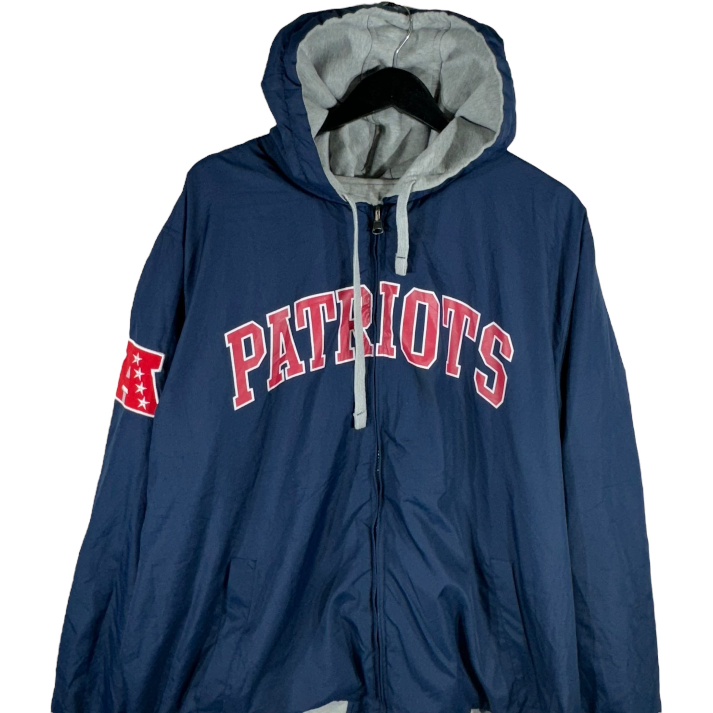 Collection of New England Patriots NFL Full Zip Hooded Jacket in a gallery layout