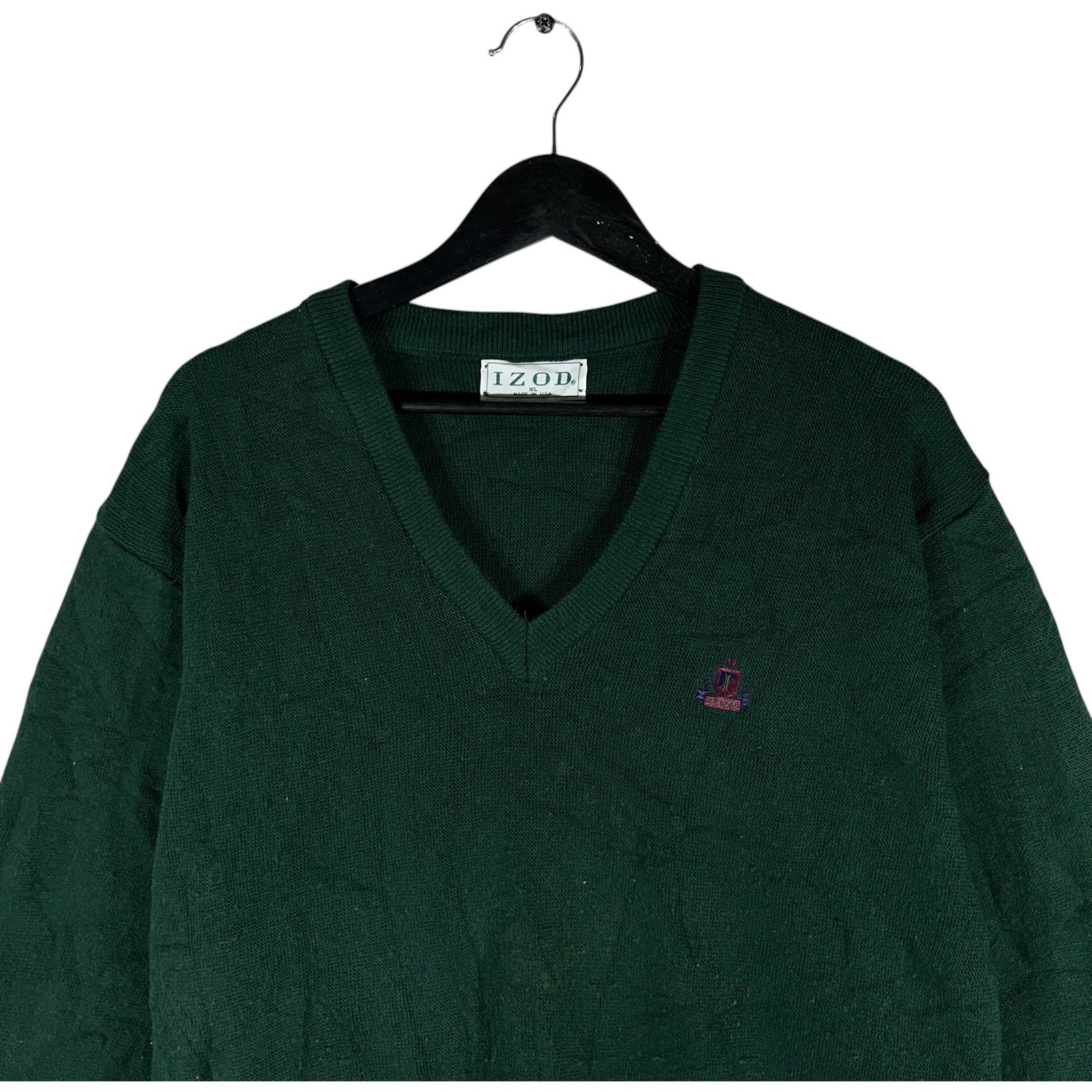 Collection of Izod Knit V-Neck Sweater in a gallery layout