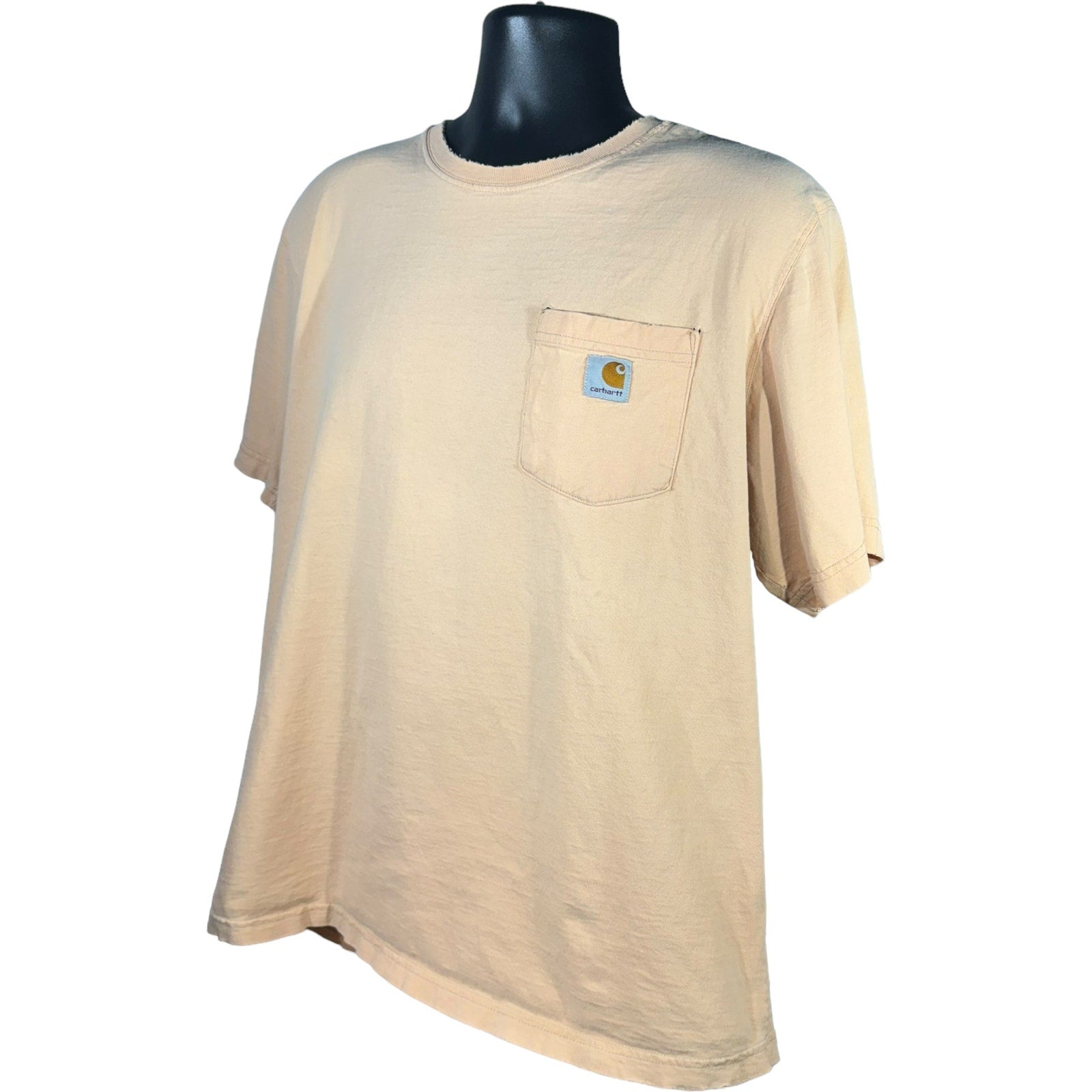 Collection of Distressed Carhartt Logo Short Sleeve Pocket Tee in a gallery layout