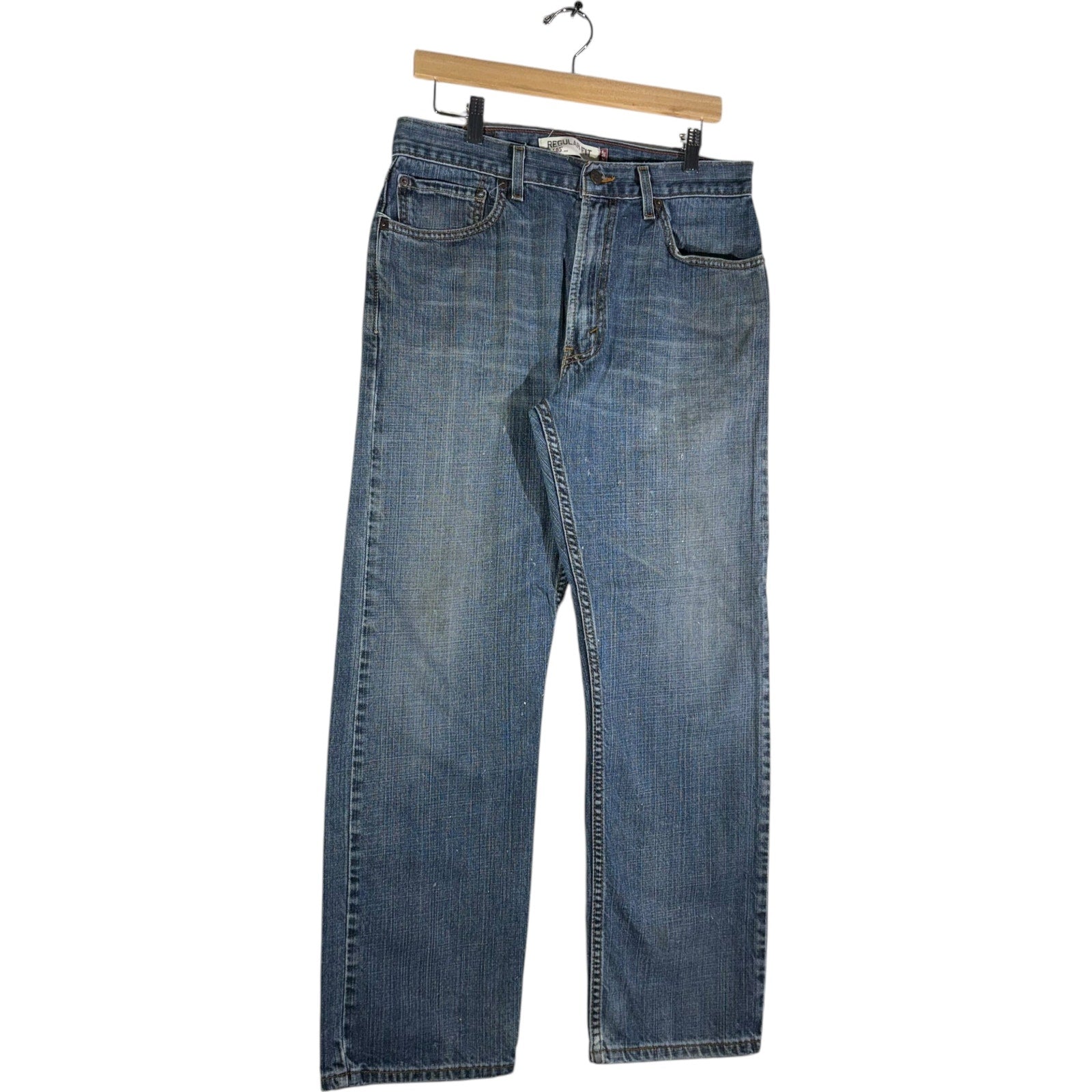 Collection of Levi Strauss 505 Regular Fit Denim Jeans 32x30 in a gallery layout
