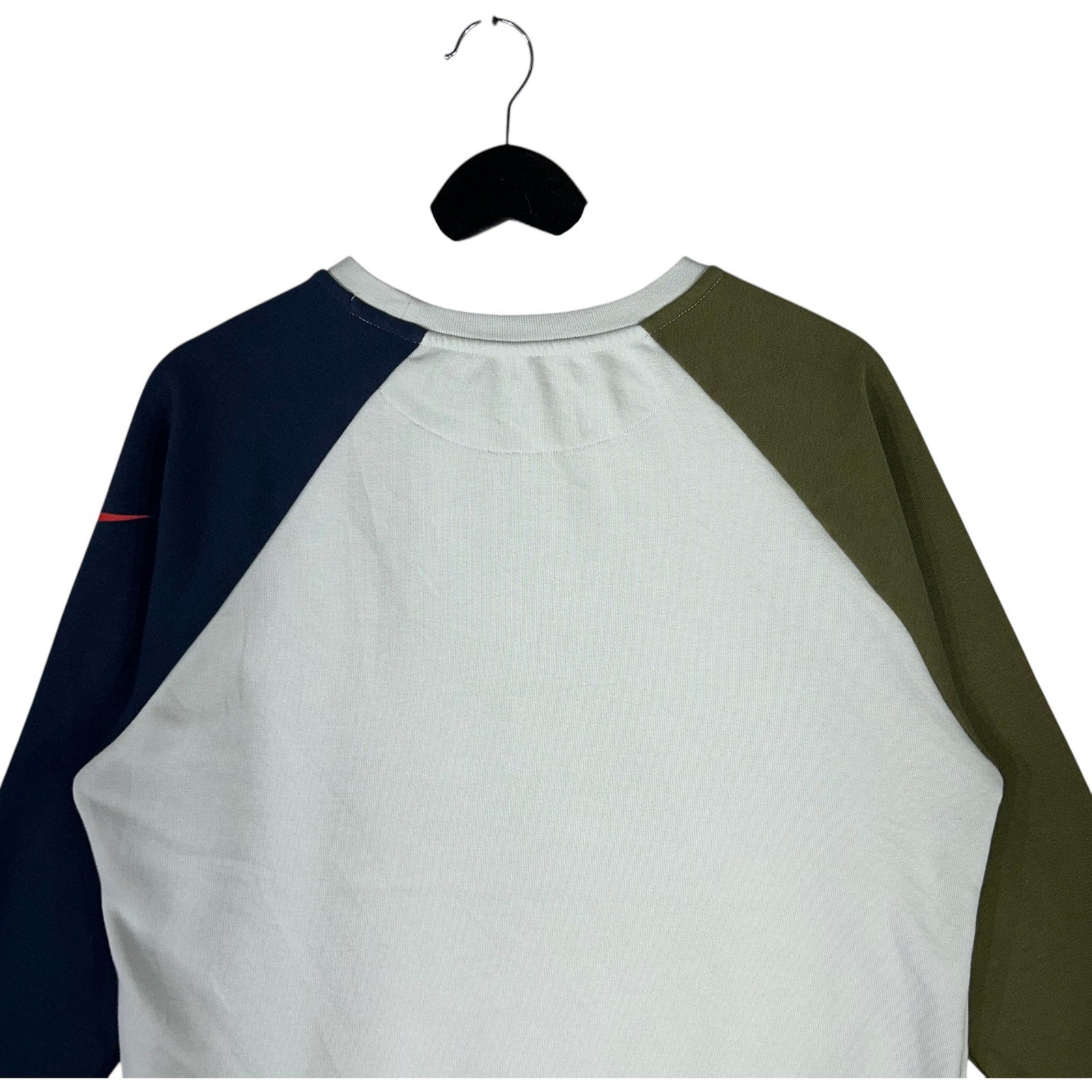 Collection of Nike Big Spell Out Colorblock Dri Fit Crewneck in a gallery layout