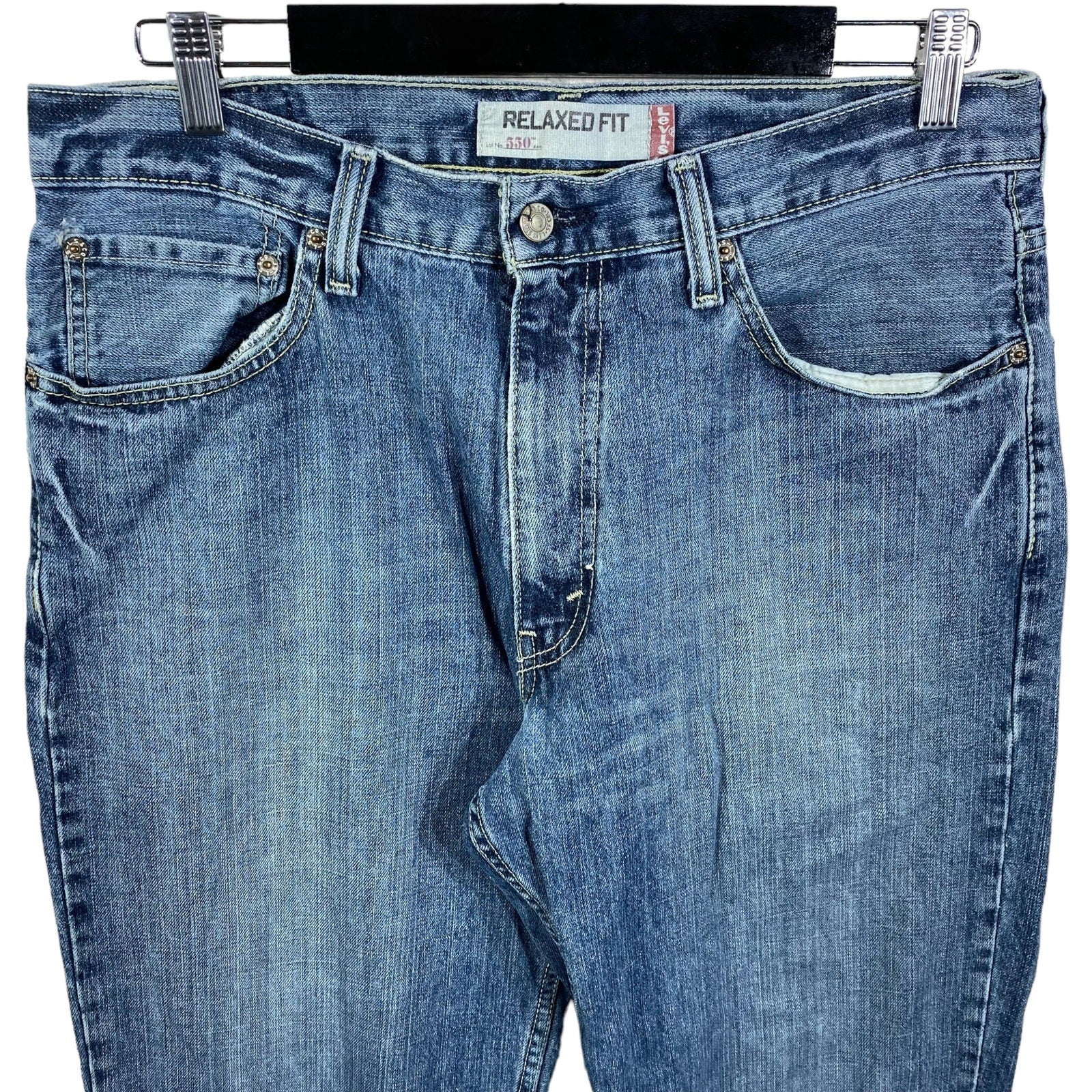 Collection of Levi's Denim Relaxed Fit Straight Leg Jeans 34x30 in a gallery layout