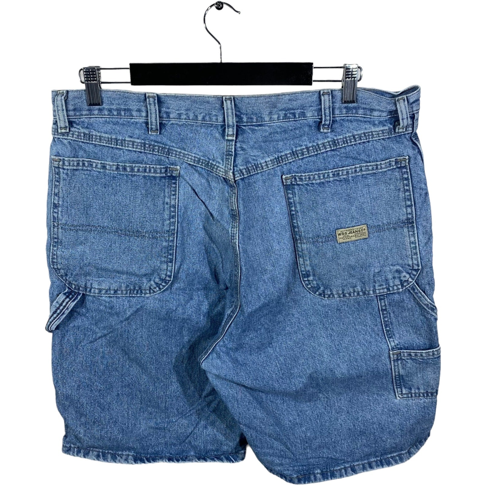 Collection of WRG Jean Co. Zip Fly Denim Carpenter Shorts in a gallery layout