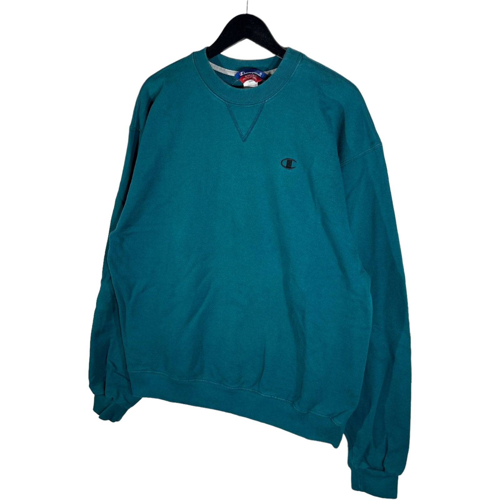 Collection of Champion Embroidered Logo Pullover Crewneck in a gallery layout