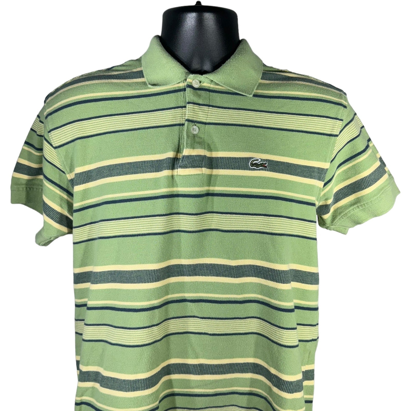 Collection of Lacoste Striped Short Sleeve Polo in a gallery layout