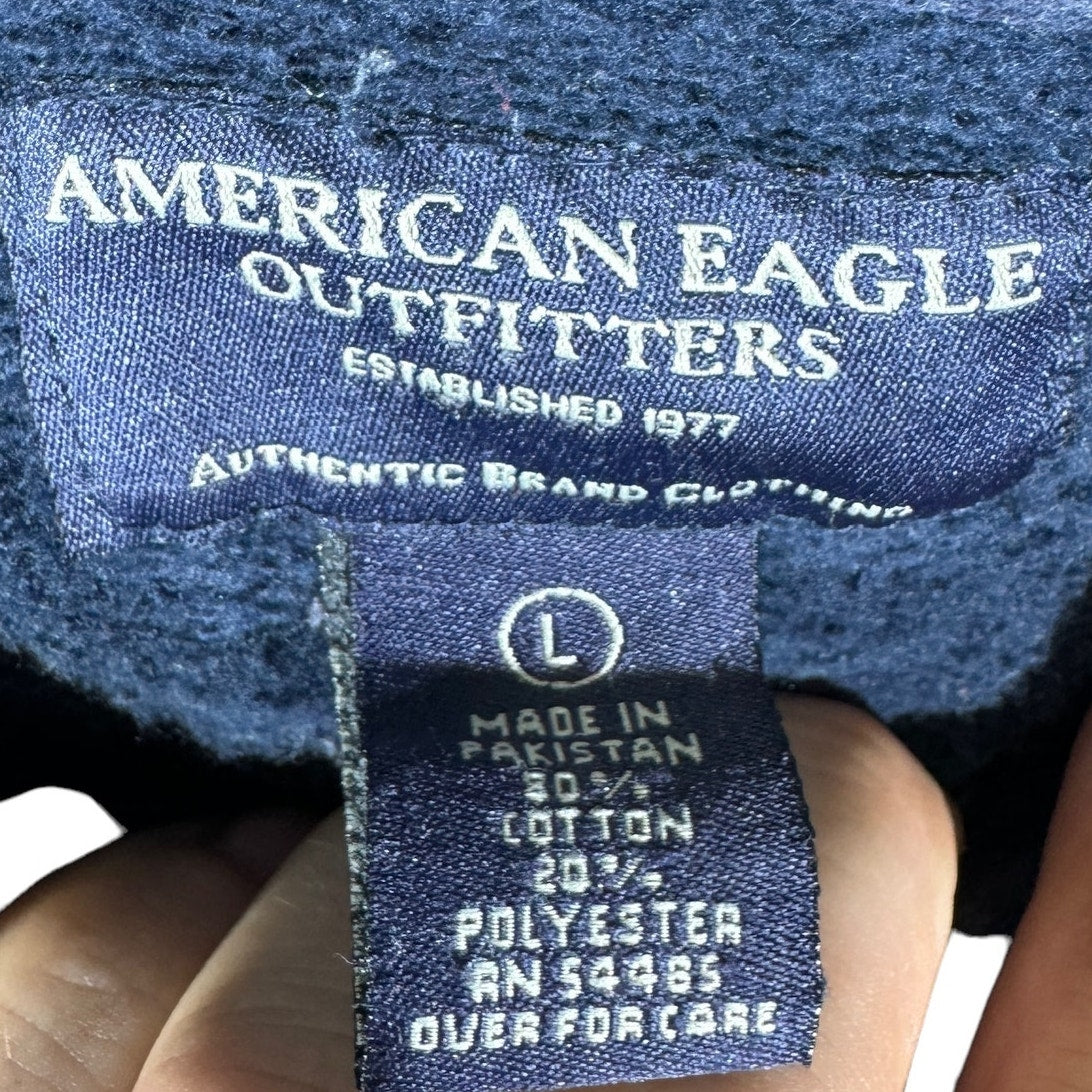 Collection of American Eagle #25 Spellout Pullover Hoodie in a gallery layout