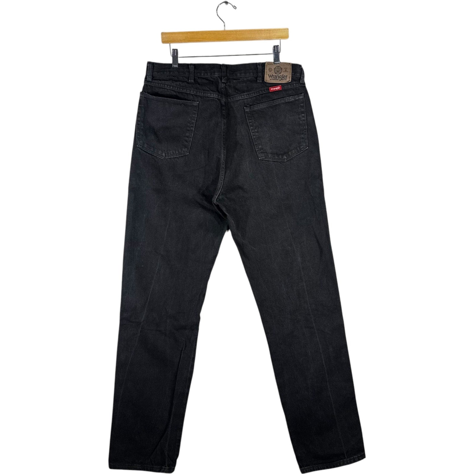 Collection of Vintage Wrangler Straight Leg Denim Jeans 38x34 in a gallery layout