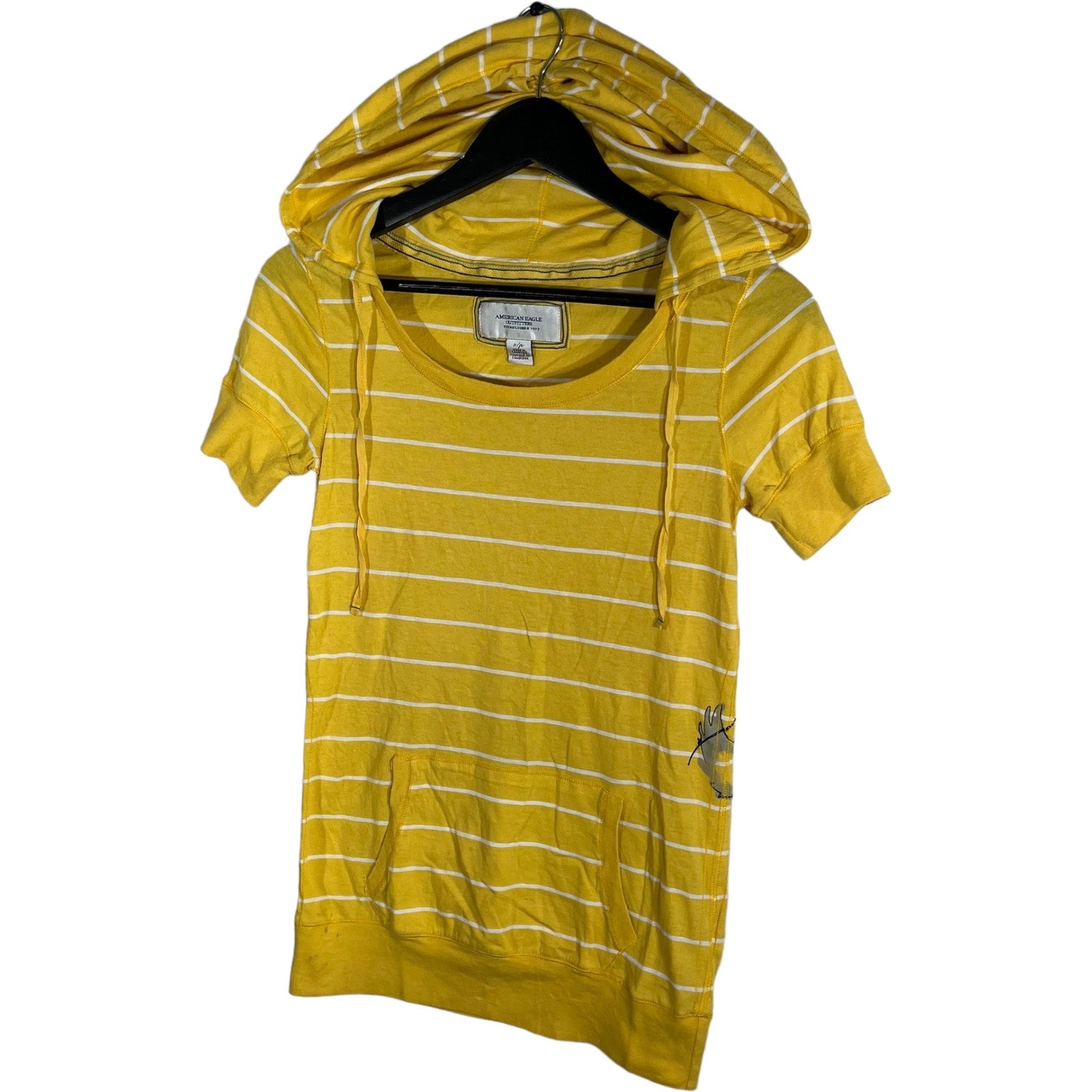 Collection of American Eagle Short Sleeve Hooded Tee in a gallery layout