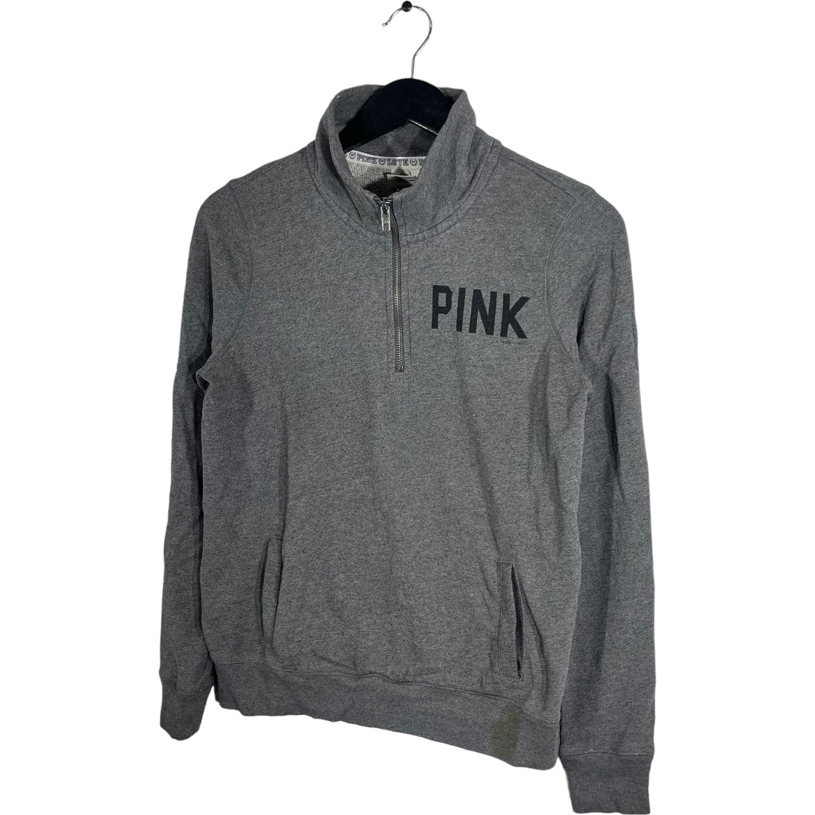Collection of Women's Victoria's Secret Pink 1/4 Zip Sweatshirt in a gallery layout