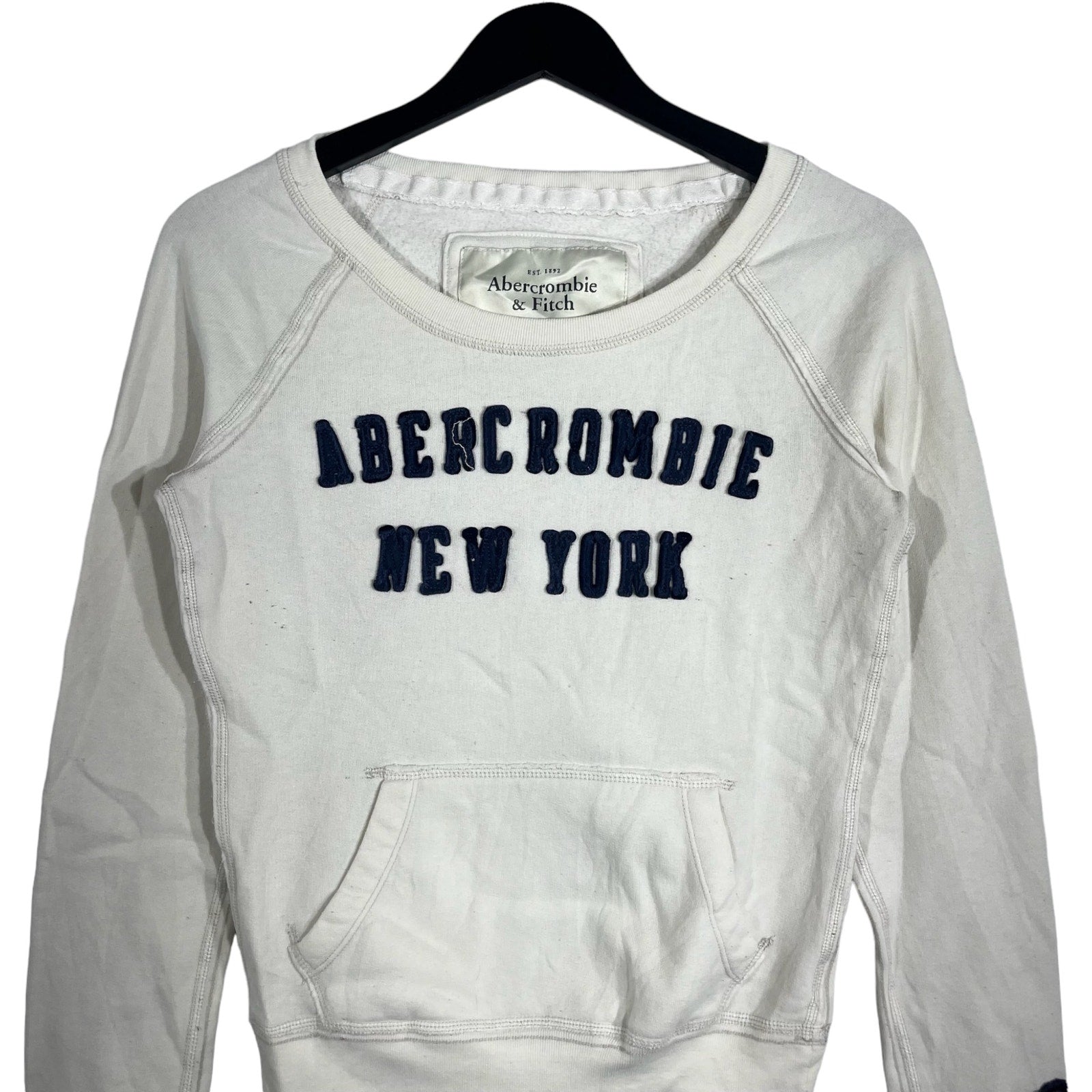 Collection of Women's Abercrombie & Fitch Spellout Crewneck in a gallery layout