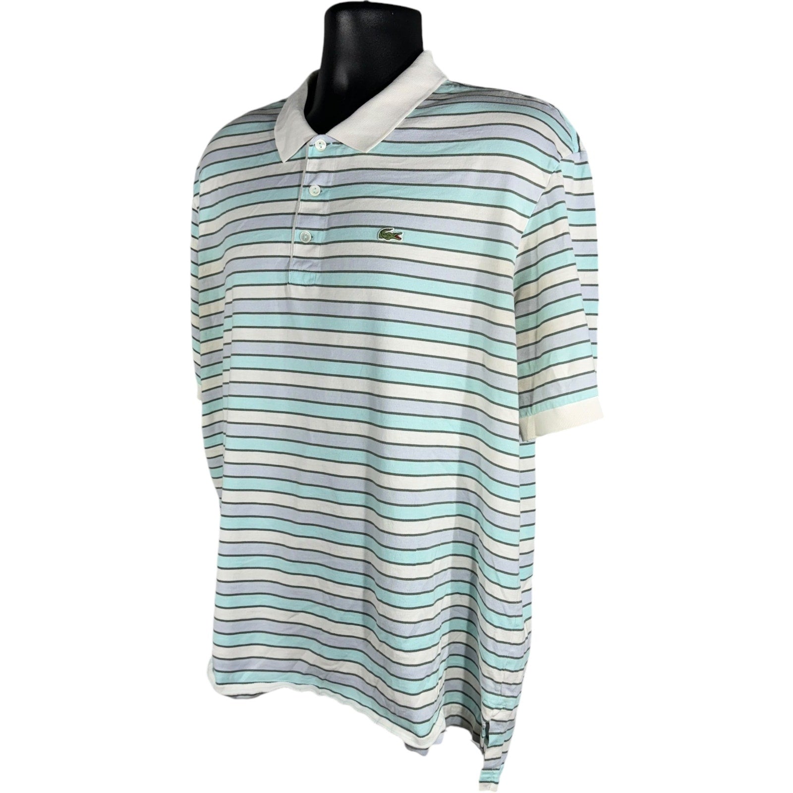 Collection of Lacoste Striped Short Sleeve Polo in a gallery layout