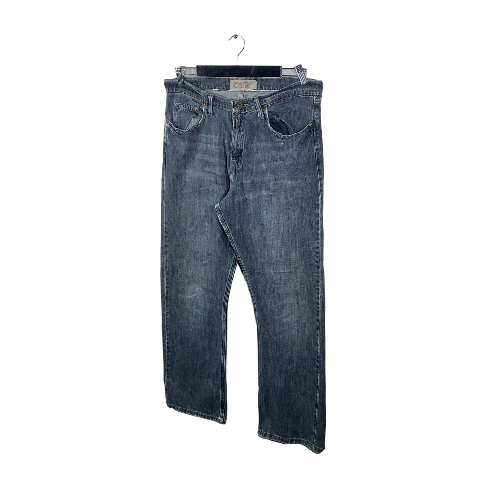Collection of Wrangler Denim Straight Leg Jeans 32x32 in a gallery layout