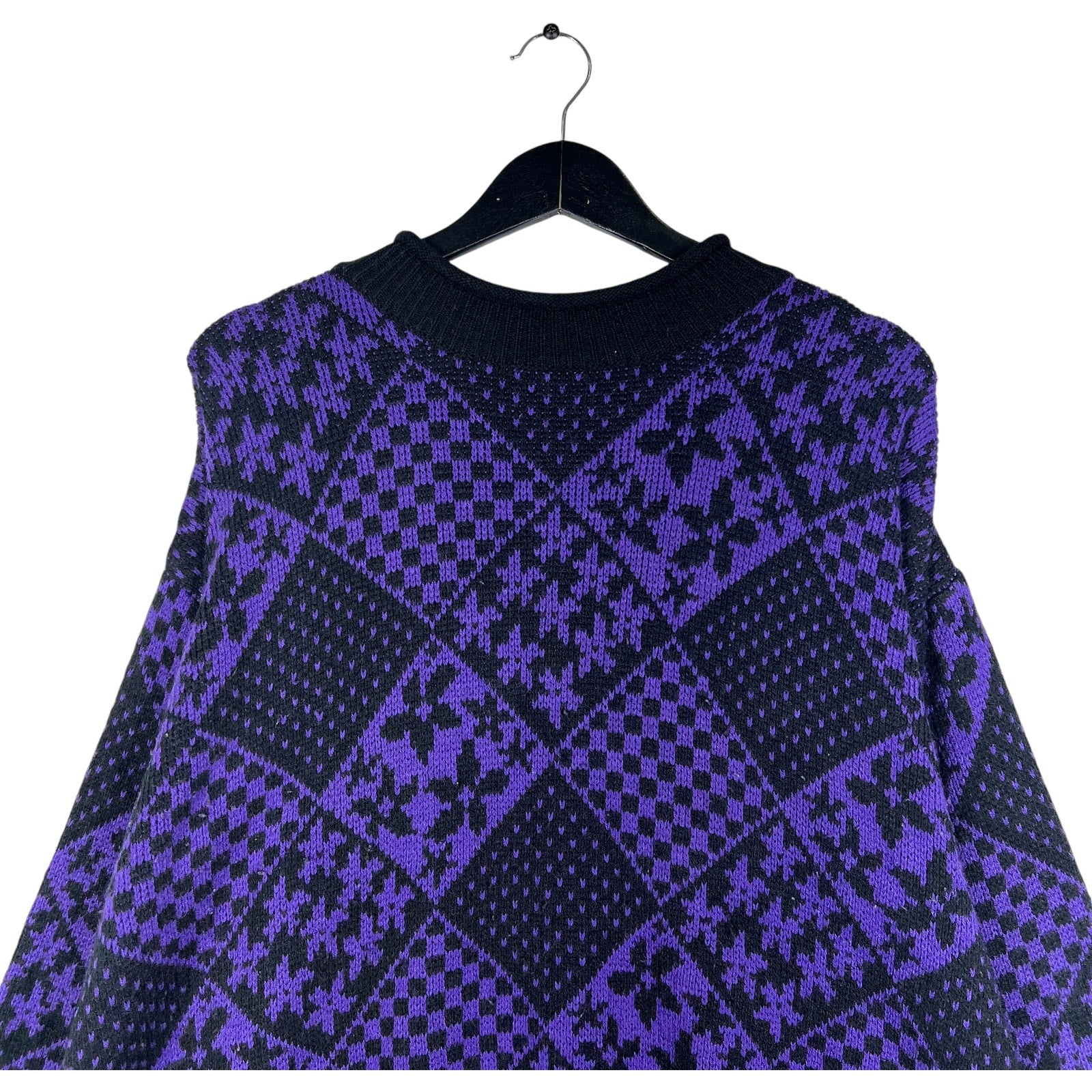 Collection of Vintage Stefano International Checkered Knit Sweater in a gallery layout