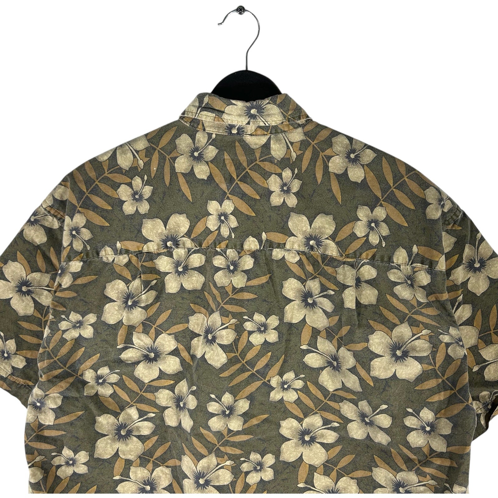 Collection of Weathered Dyed Crossings Floral Print Button Up in a gallery layout