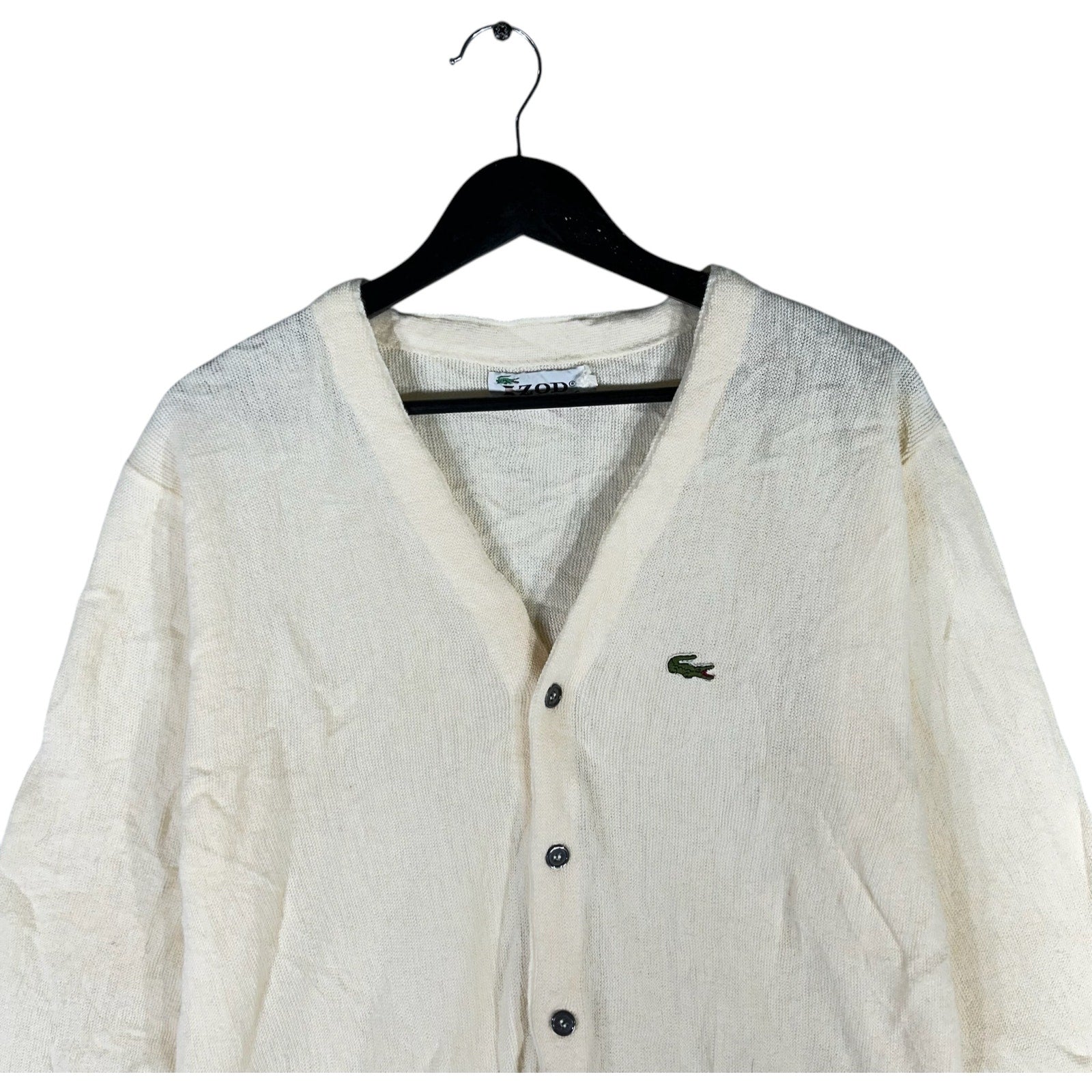 Collection of Vintage IZOD Lacoste Knit Cardigan in a gallery layout