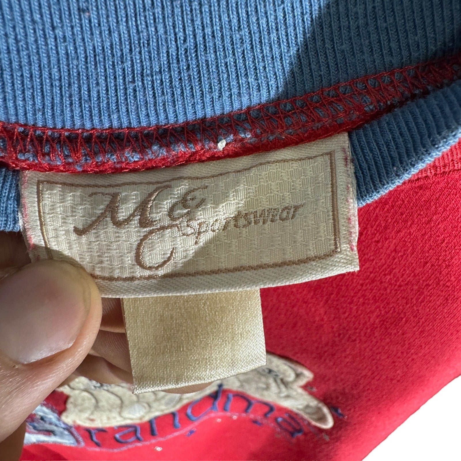 Collection of Vintage "Grandma" Teddy Bear Embroidered Pullover Crewneck in a gallery layout