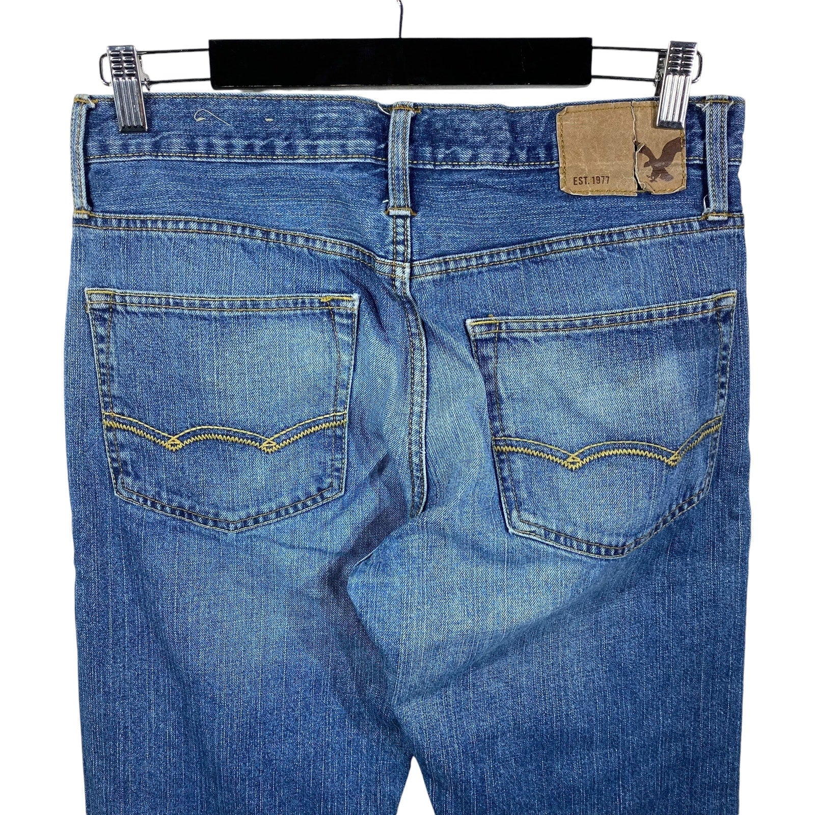 Collection of American Eagle Denim Straight Leg Jeans in a gallery layout