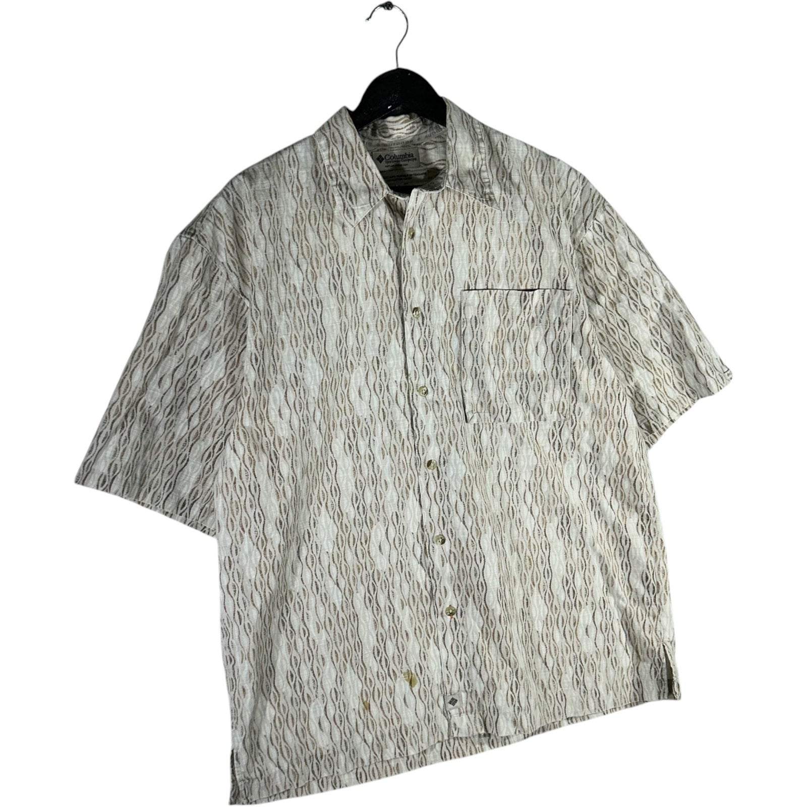 Collection of Columbia All Over Pattern Collared Short Sleeve Button Up in a gallery layout