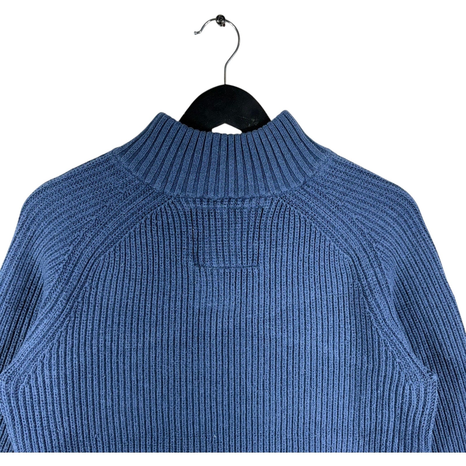 Collection of American Eagle Outfitters Ribbed Knit 1/2 Button Sweater in a gallery layout