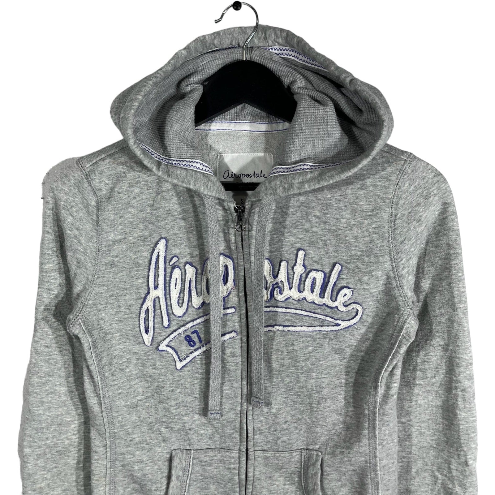 Collection of Women's Aeropostale Full Zip Cotton Hoodie in a gallery layout