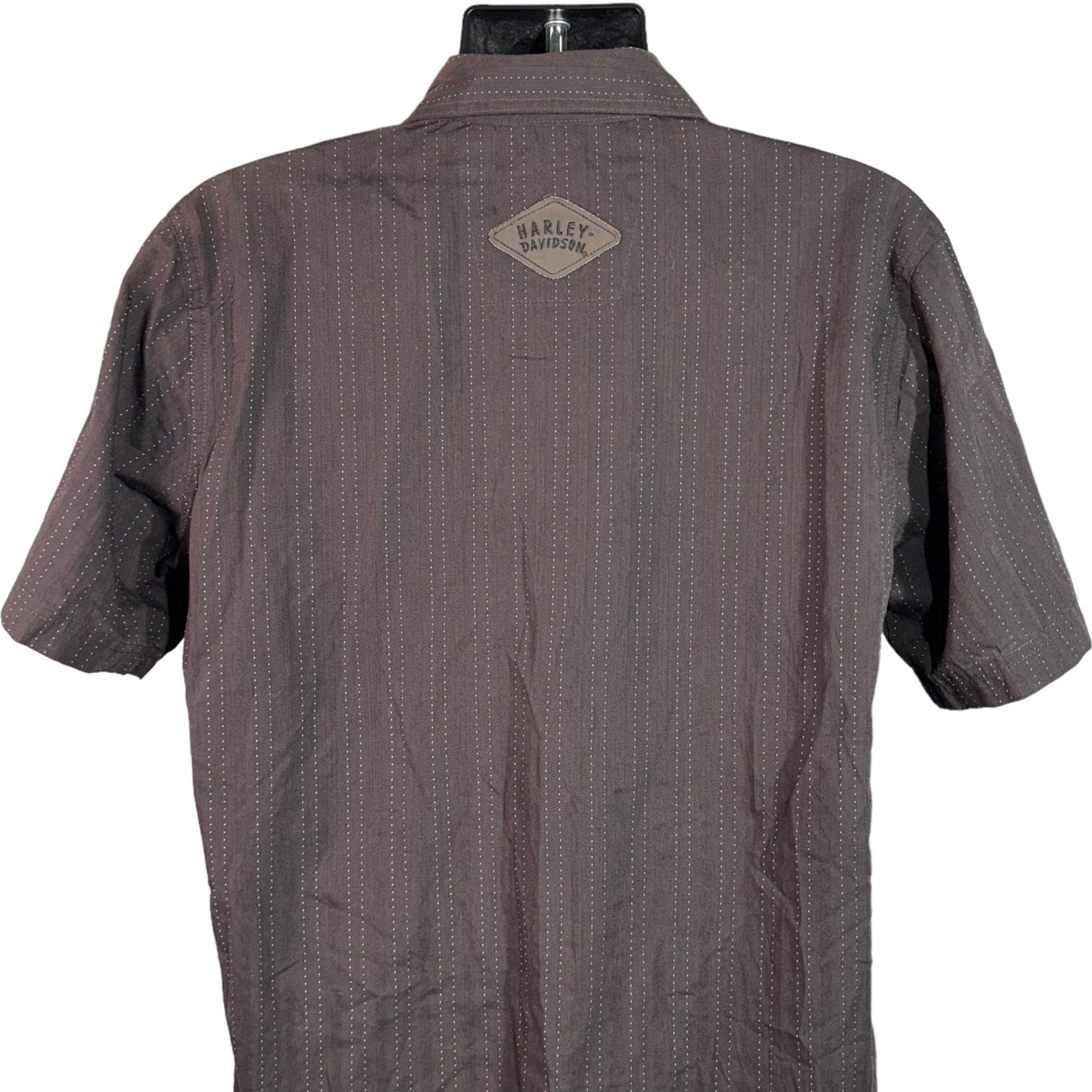 Collection of Harley Davidson Striped Short Sleeve Button Up in a gallery layout