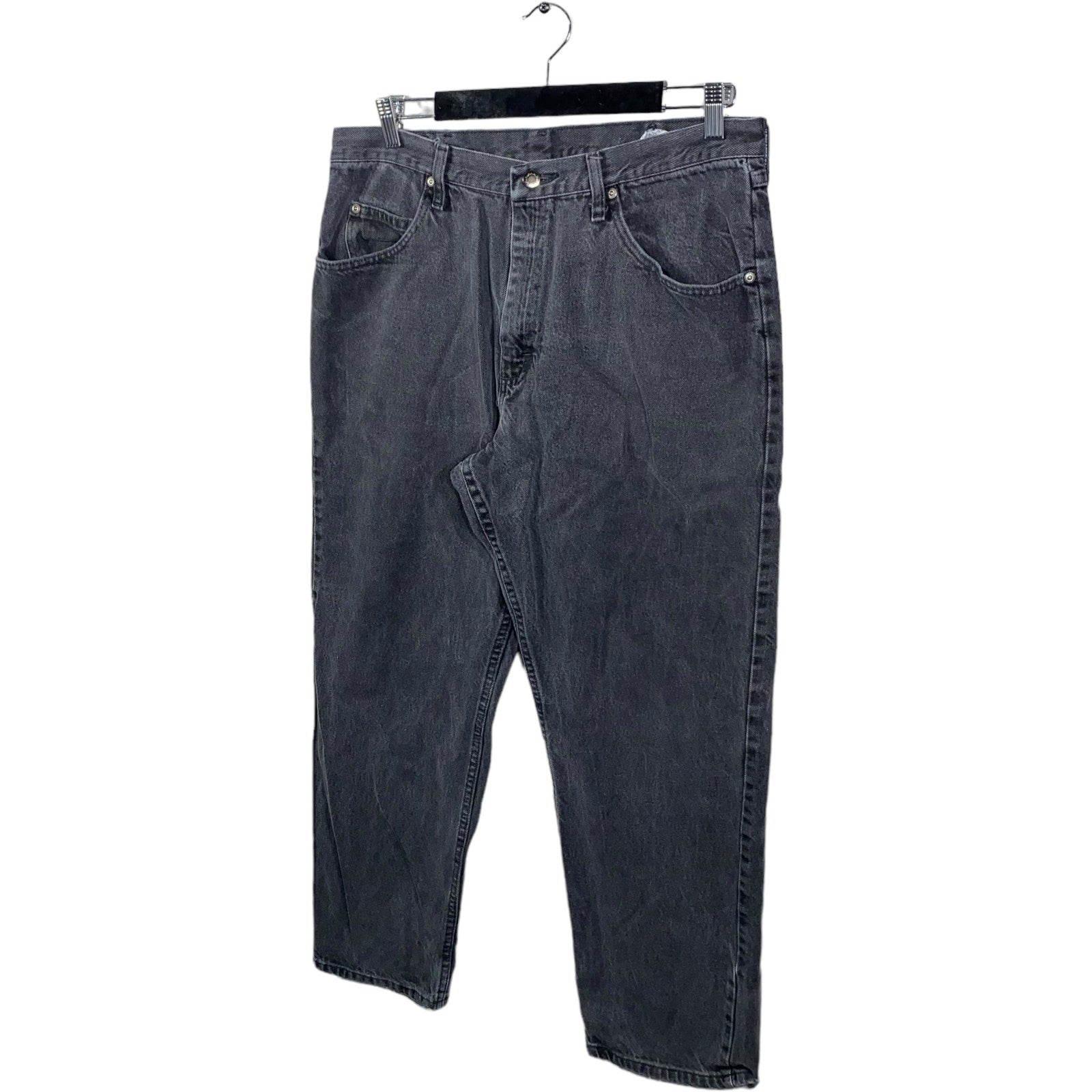 Collection of Wrangler Distressed Zip Fly Straight Leg Pants in a gallery layout