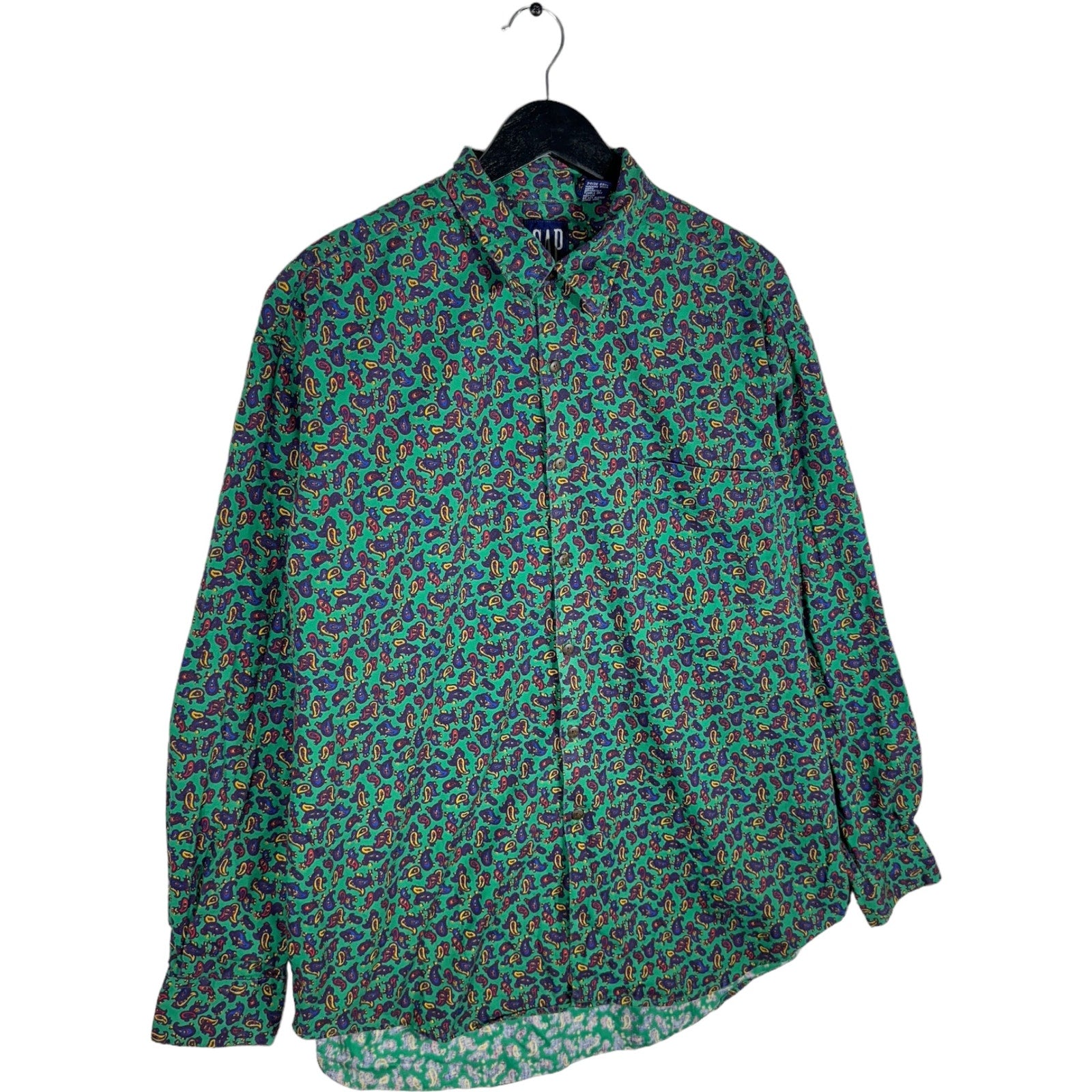 Collection of Vintage Gap Long Sleeve Paisley Pattern Dress Shirt in a gallery layout