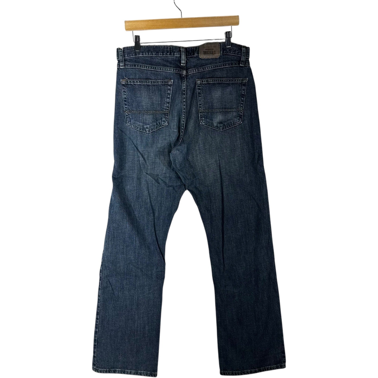 Collection of Wrangler Relaxed Boot Cut Jeans 33x32 in a gallery layout