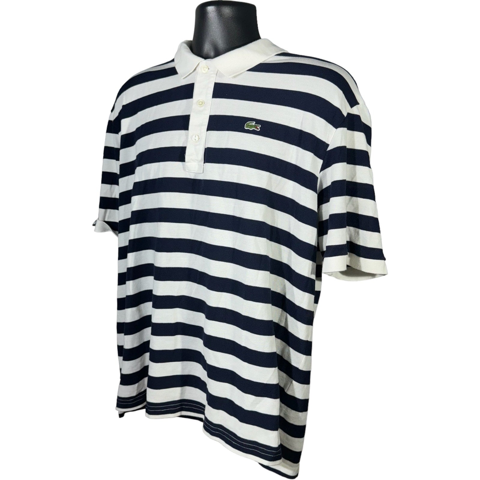 Collection of Lacoste Striped Short Sleeve Polo in a gallery layout